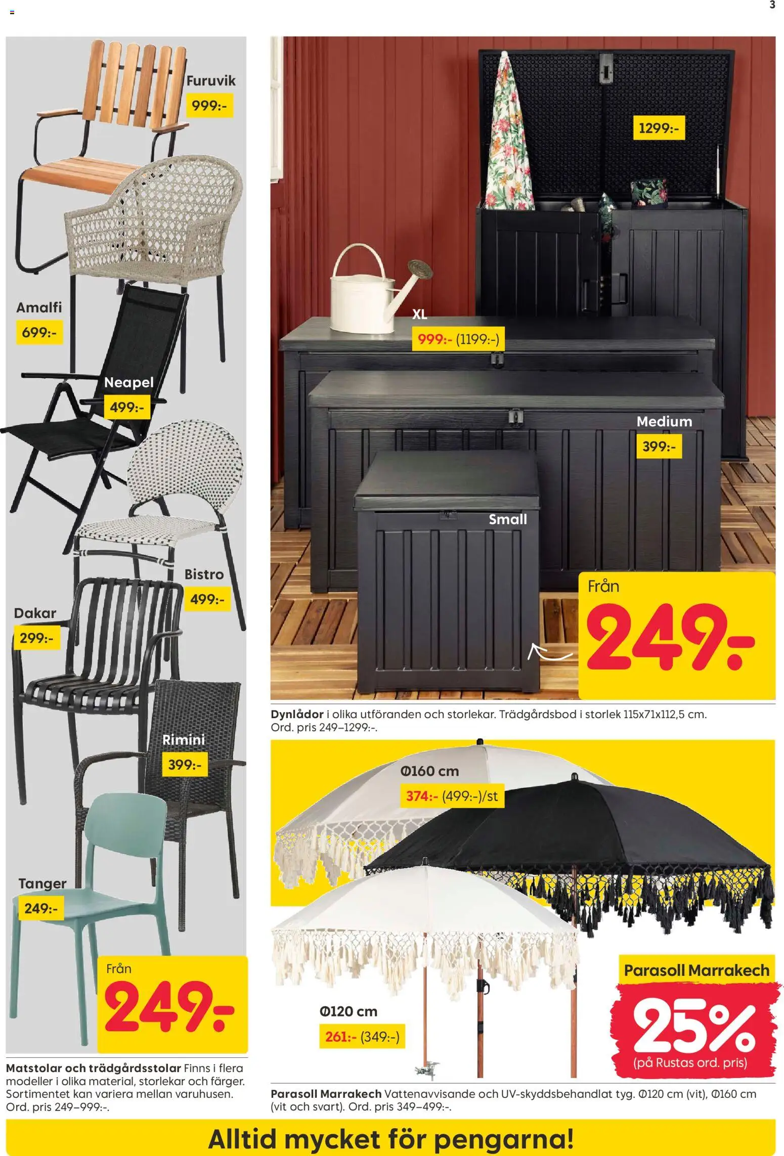 Rusta reklamblad aktuell från 18.05.2026 | Sida: 3 | Produkter: Parasoll