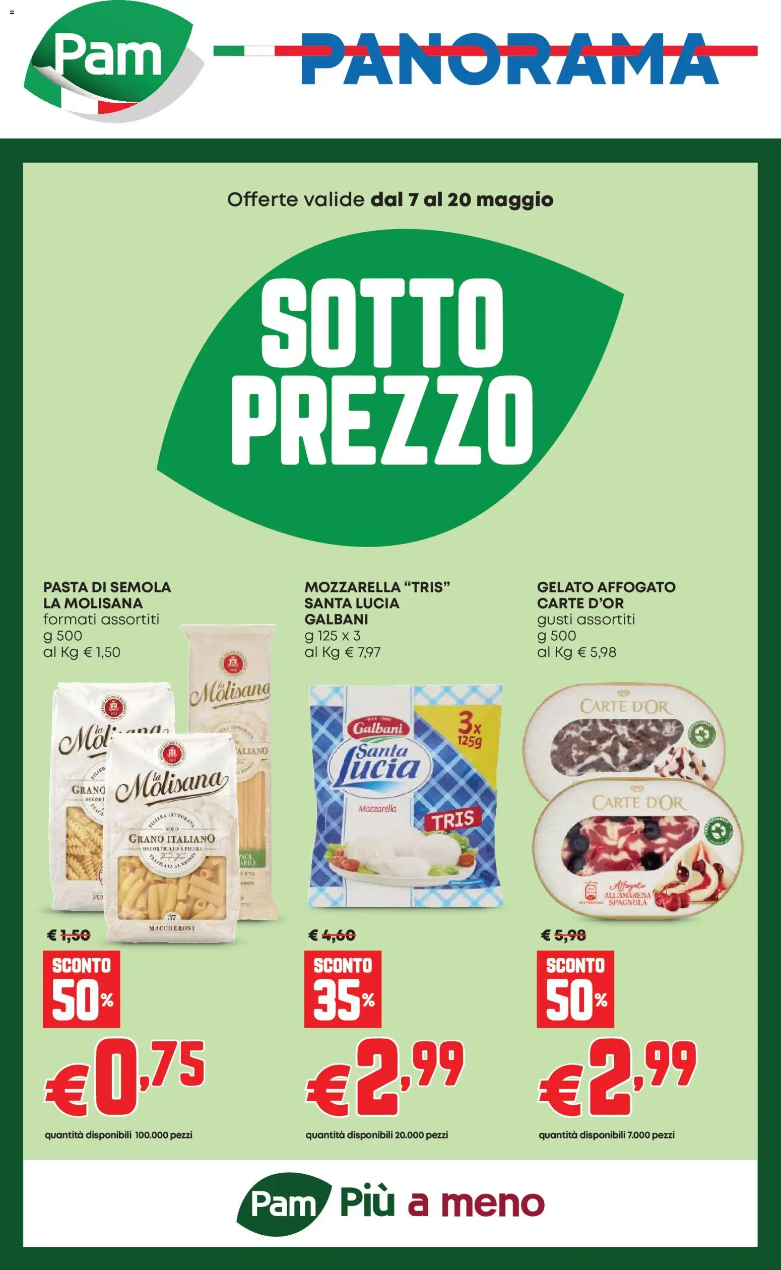 Volantino Panorama del 07.05.2026 | Pagina: 1 | Prodotti: Gelato, Mozzarella, Pasta