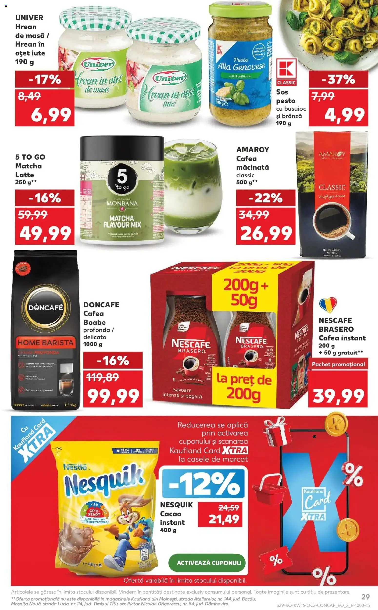 Noul catalog Kaufland – valabil de la 15.04.2026 | Pagină: 29 | Produse: Masă, Brânză, Cafea, Cacao