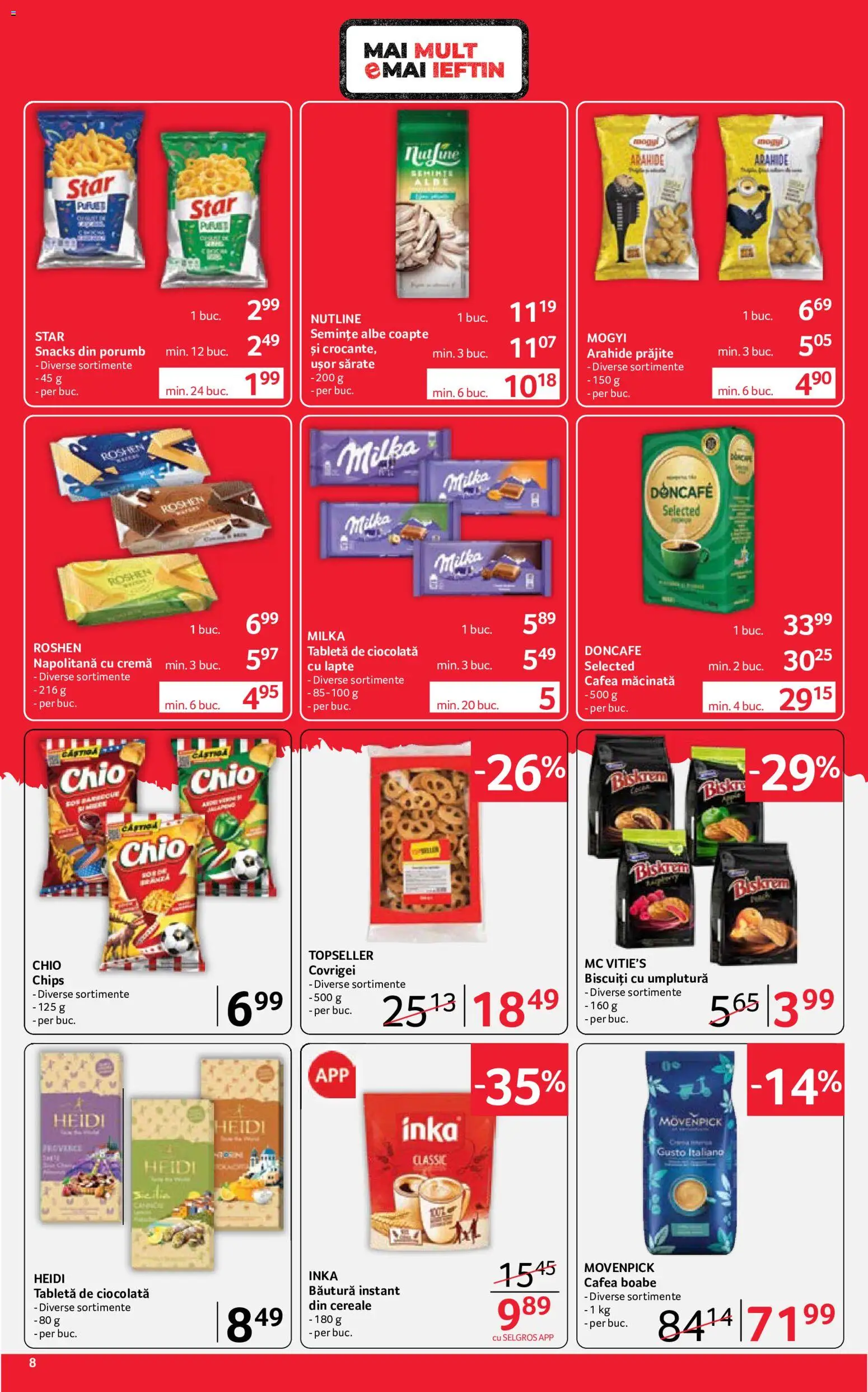 Noul catalog Selgros – valabil de la 12.06.2026 | Pagină: 8 | Produse: Arahide, Semințe, Cafea, Ciocolată