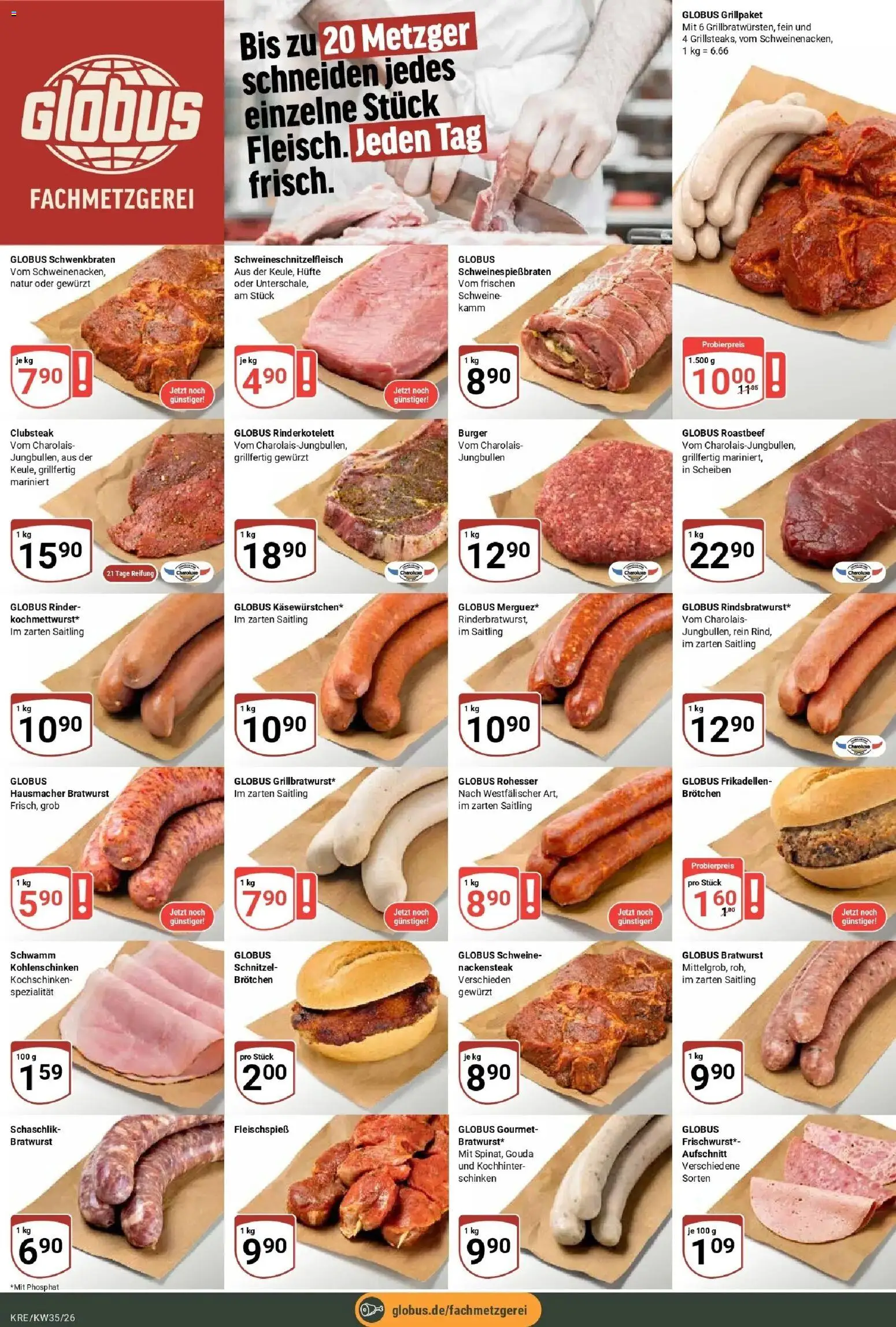 Globus Prospekt Krefeld – gültig ab 24.08.2026 | Seite: 11 | Produkte: Gouda, Bratwurst, Roastbeef, Schinken