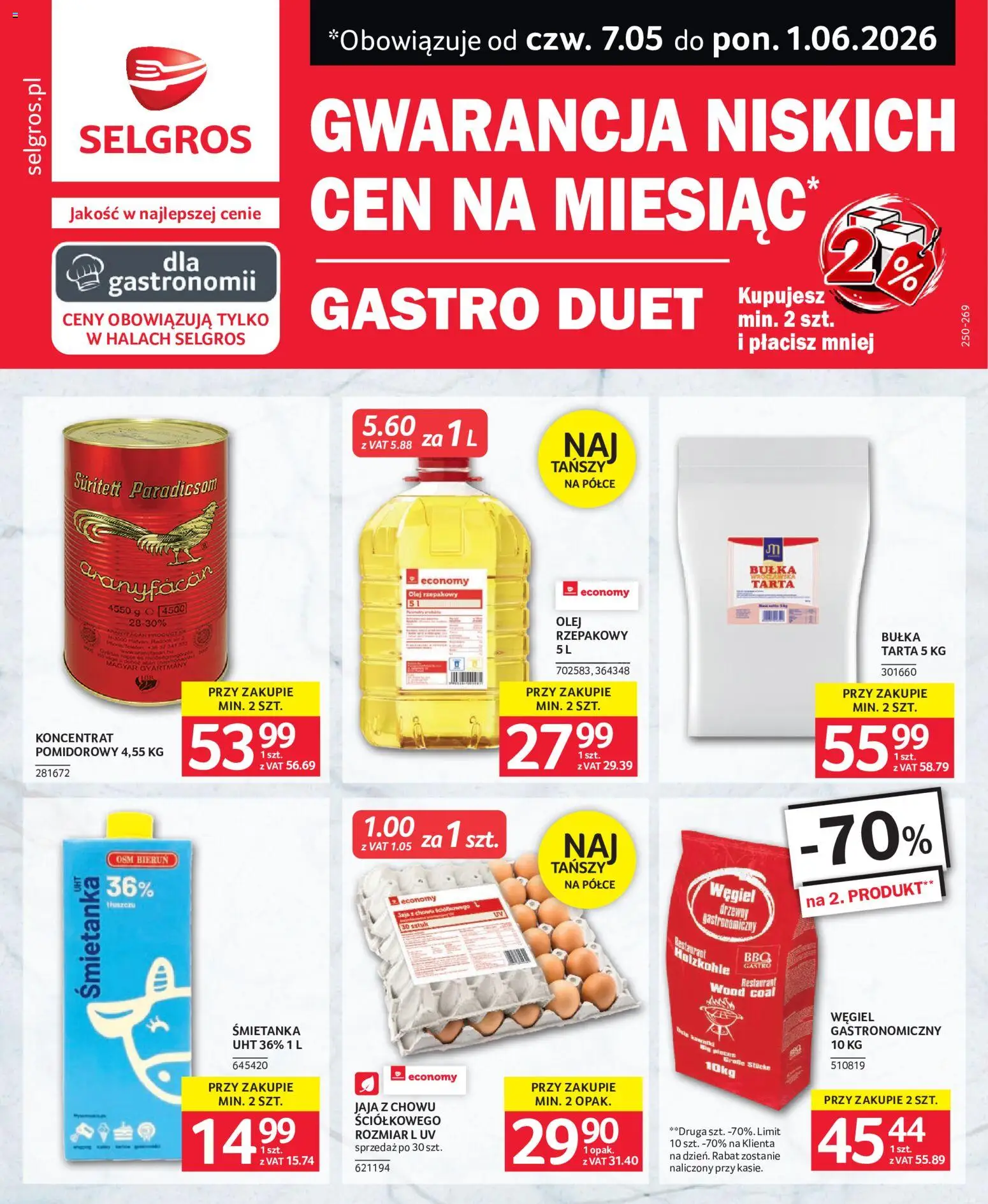 Selgros cash&carry gazetka - Gastro Duet od 07.05.2026 | Strona: 1 | Produkty: Olej rzepakowy, Bułka, Olej, Jaja