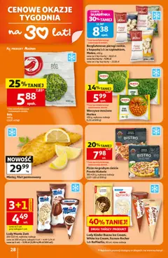 Pogląd oferty "Auchan gazetka - 30 Lat Hipermarket" - ważna od 25.06.2026 | Strona: 28 | Produkty: Karta, Pierogi, Kinder Bueno, Ferrero rocher