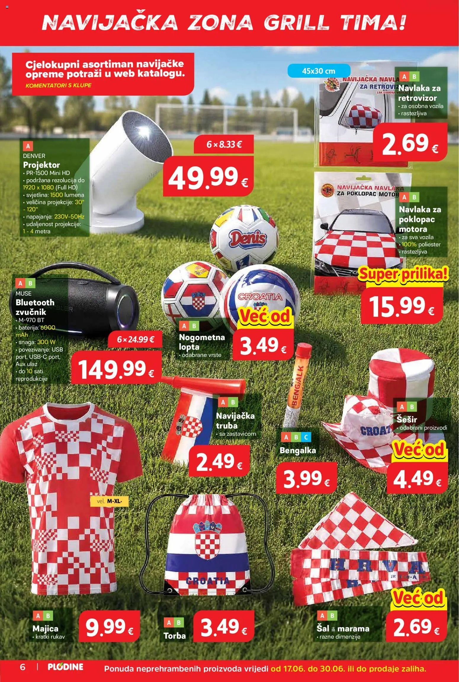 Plodine katalog | vrijedi od 17.06.2026 | Stranica: 6 | Proizvodi: Lopta, Torba, Zvučnik, USB