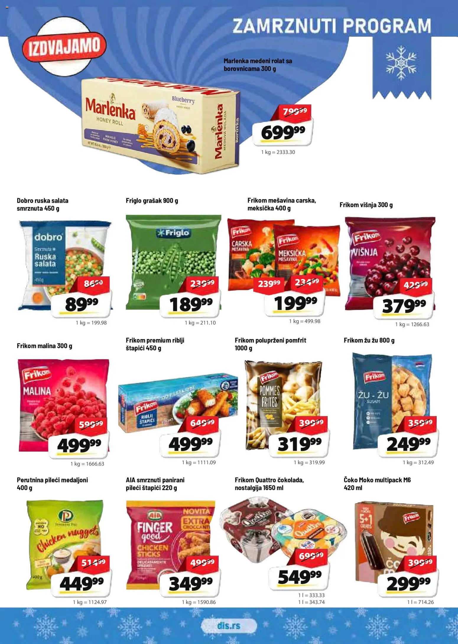 DIS katalog - važi od 01.10.2026 | Strana: 5 | Proizvode: Ruska salata, Salata, Pomfrit, Malina