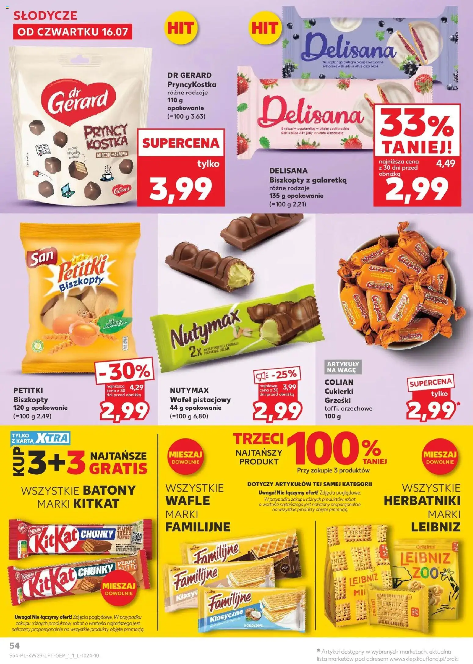 Kaufland gazetka od 16.07.2026 | Strona: 54 | Produkty: Karta, Słodycze, Galaretka, Cukierki