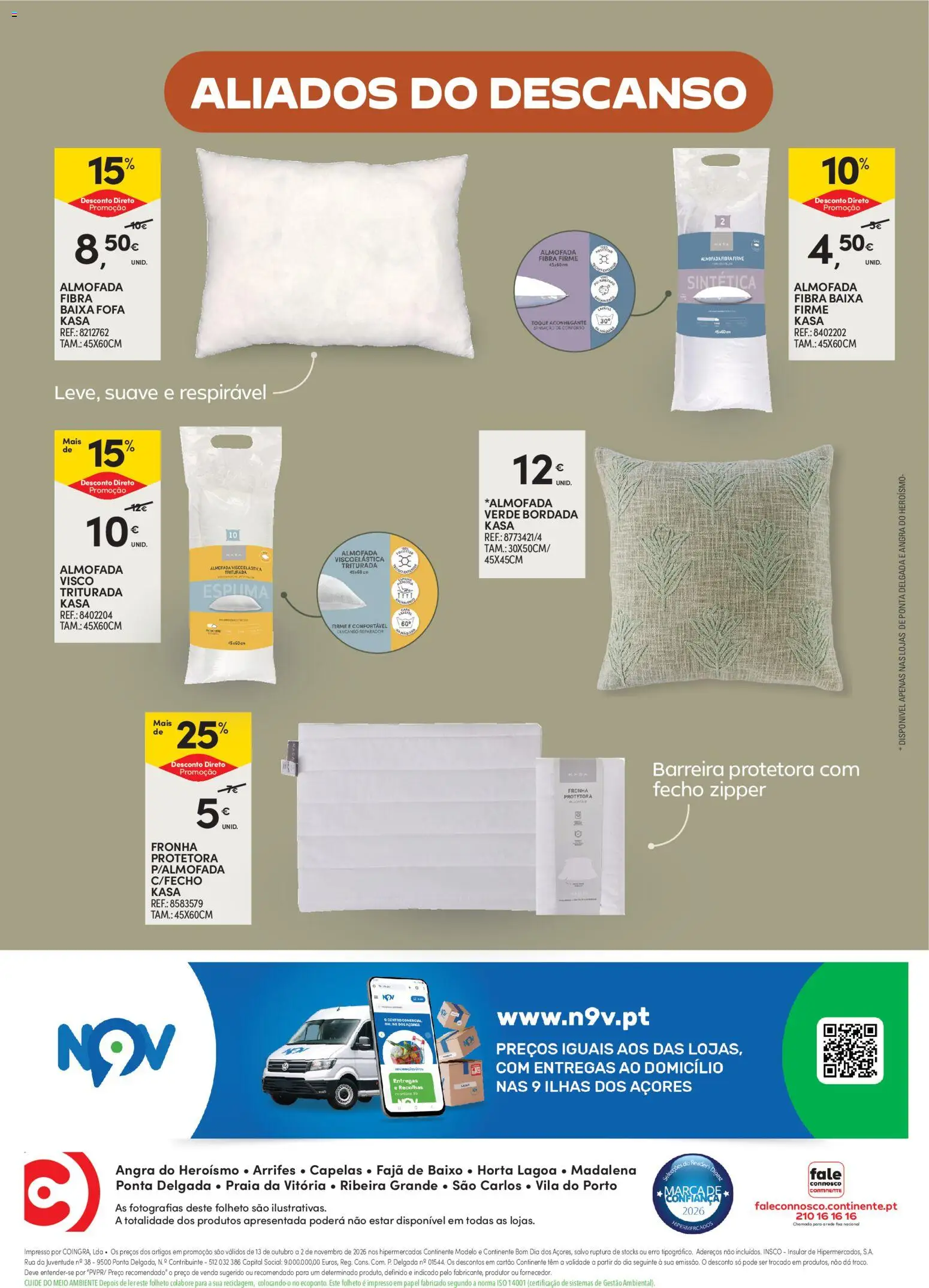 Continente Casa Outono Açores │ válido de 13/10/2026 | Página: 16 | Produtos: Fronha, Almofada