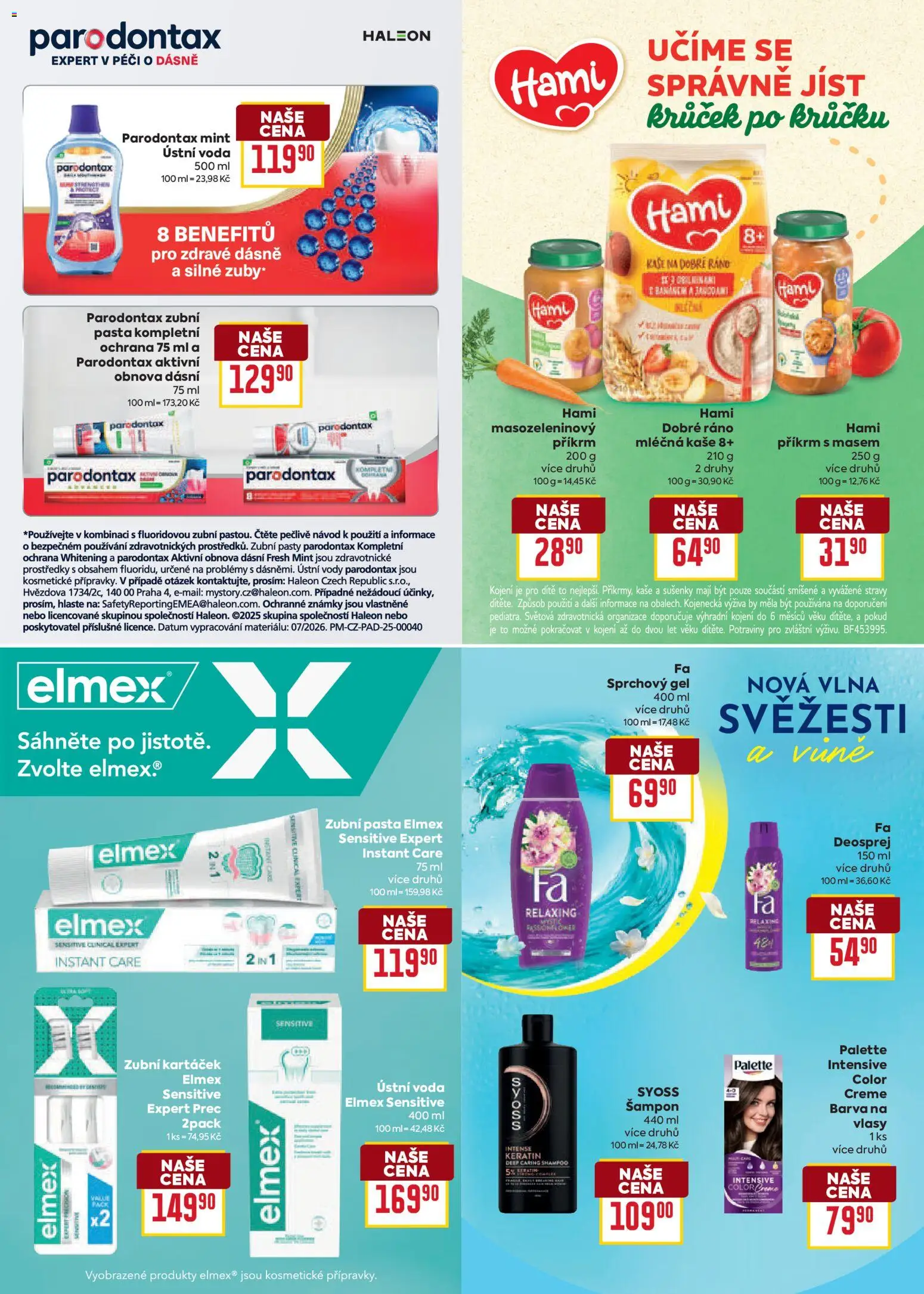Billa leták - Vaše oblíbené značky od 12.08.2026 | Strana: 26 | Produkty: Sprchový gel, Zubní kartáček, Mléčná kaše, Kaše