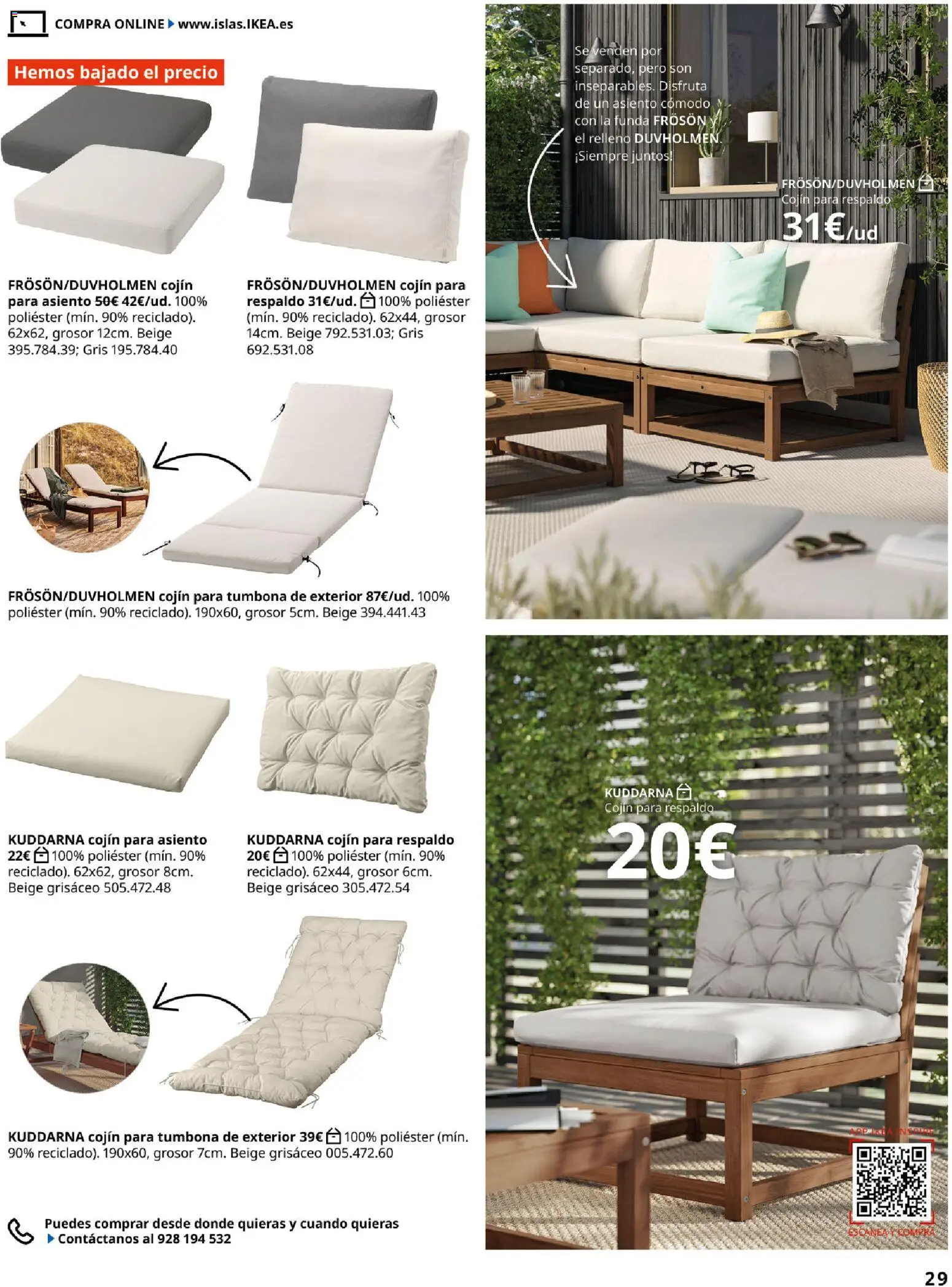IKEA - Muebles de exterior │ válido desde el 01/09/2026 | Página: 29 | Productos: Funda, Tumbona, Cojín