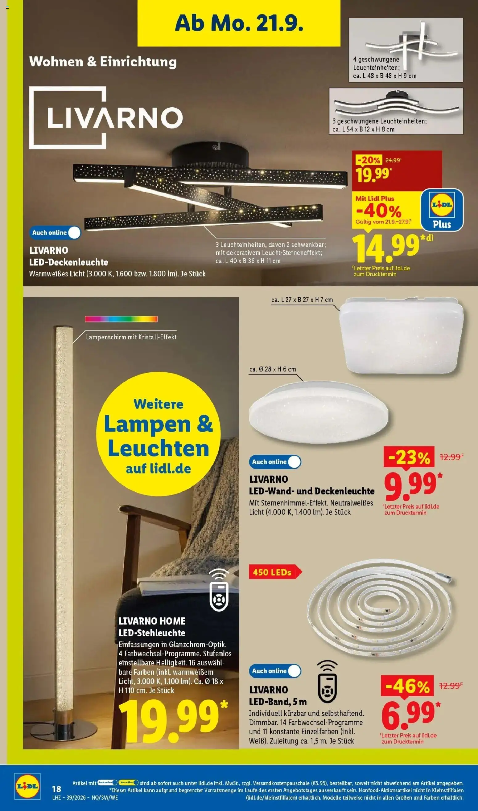 Lidl Prospekt Ehringshausen (ab 21.09.2026) zum Blättern » Angebote | Seite: 32 | Produkte: Lampenschirm