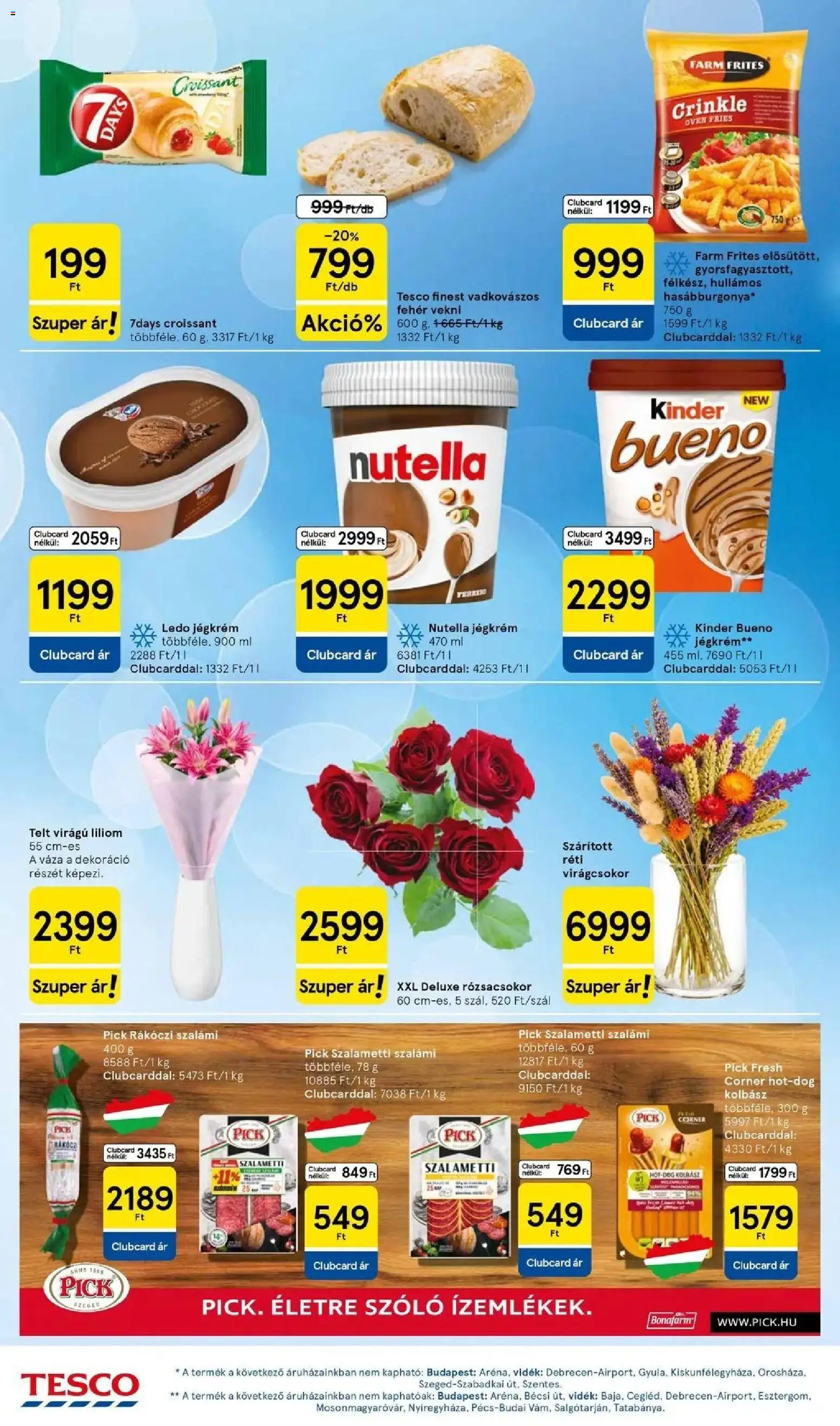 Tesco akciós ujság - amely érvényes a következő dátumtól: 2026.08.13. | Oldal: 24 | Termékek: Croissant, Jégkrém, 7days, Vekni