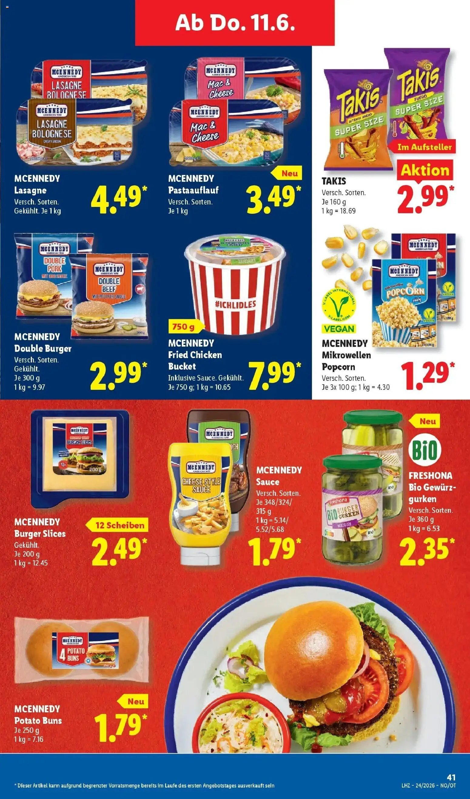 Lidl Prospekt Senftenberg – gültig ab 08.06.2026 | Seite: 65 | Produkte: Burger, Pfeffer, Gurken