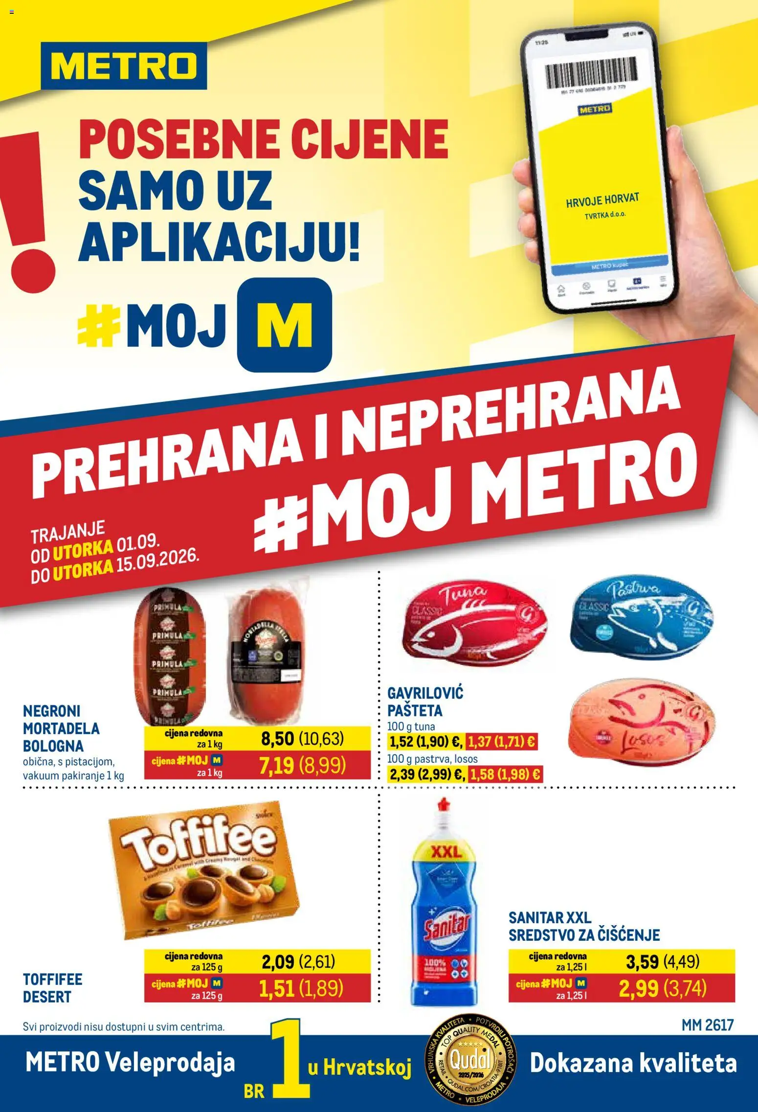 Metro katalog | vrijedi od 01.09.2026 | Stranica: 1 | Proizvodi: Med, Mortadela, Pašteta, Losos