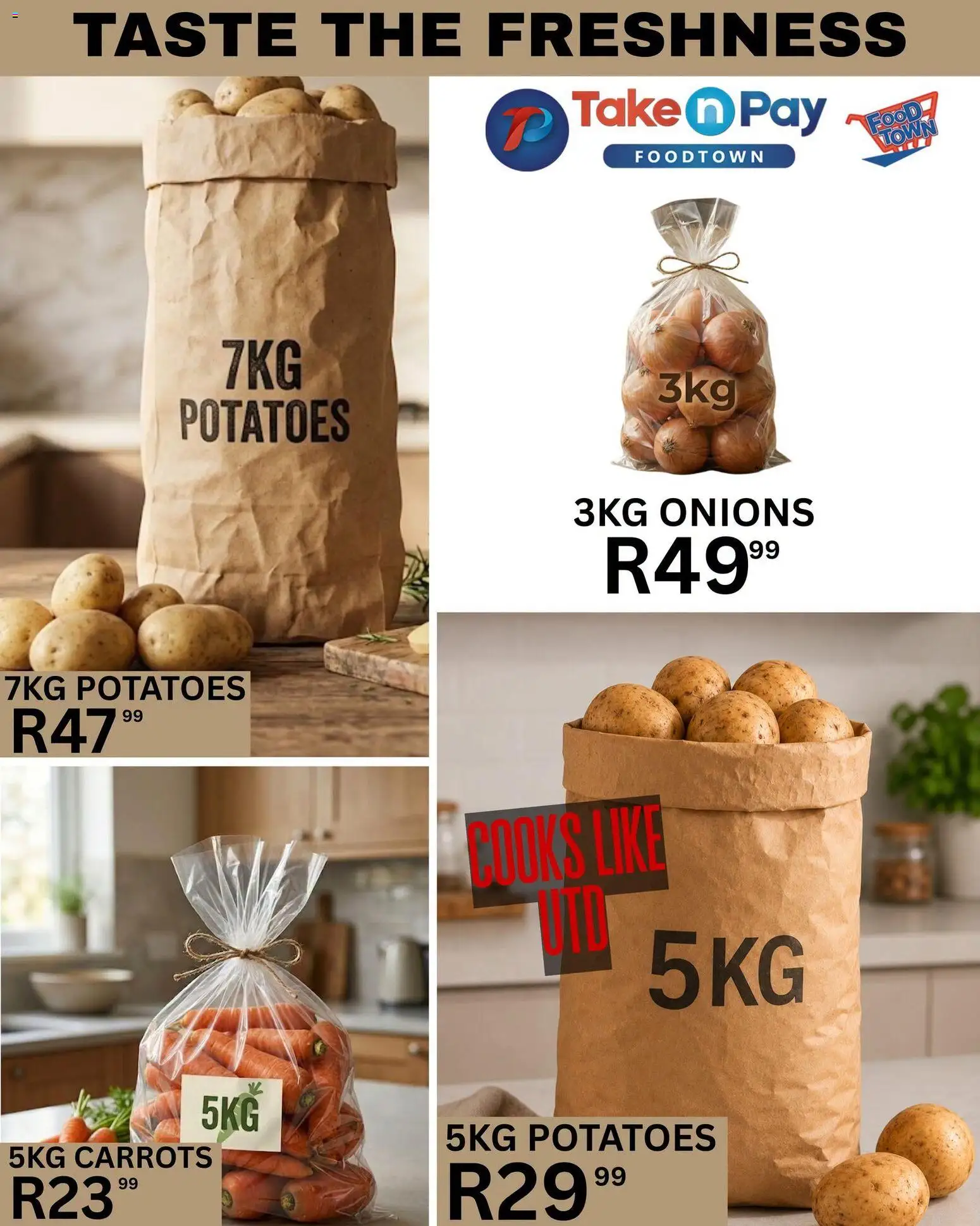 New Take n Pay catalogue – valid from 19/07/2026 | Page: 10 | Products: Carrots, Potatoes, Onions