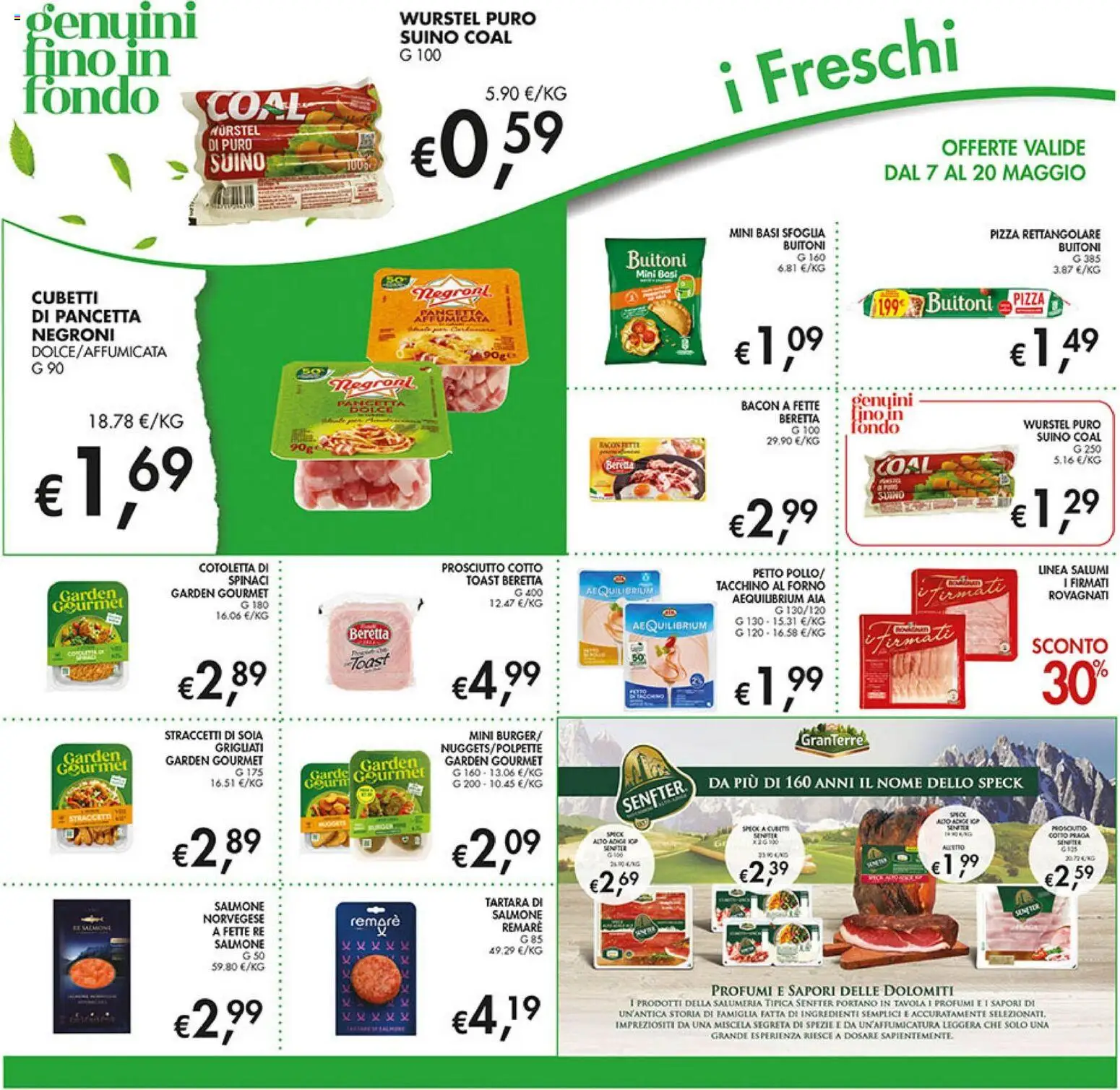 Volantino Coal del 07.05.2026 | Pagina: 14 | Prodotti: Prosciutto Cotto, Salmone, Tacchino, Wurstel