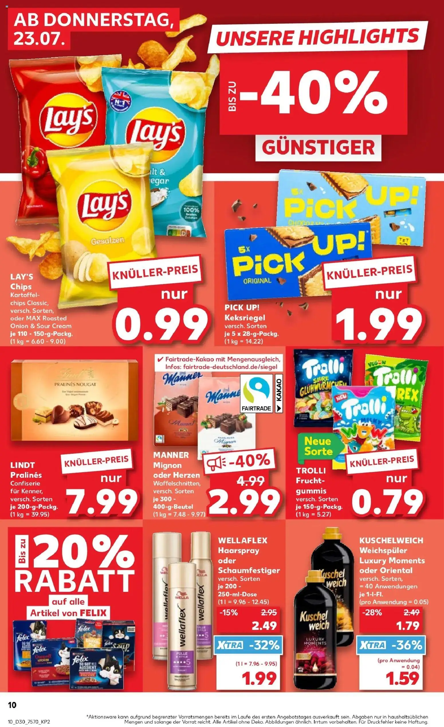 Kaufland Prospekt Lippstadt – gültig ab 20.07.2026 | Seite: 19 | Produkte: Kuschelweich, Haarspray, Lindt, Chips