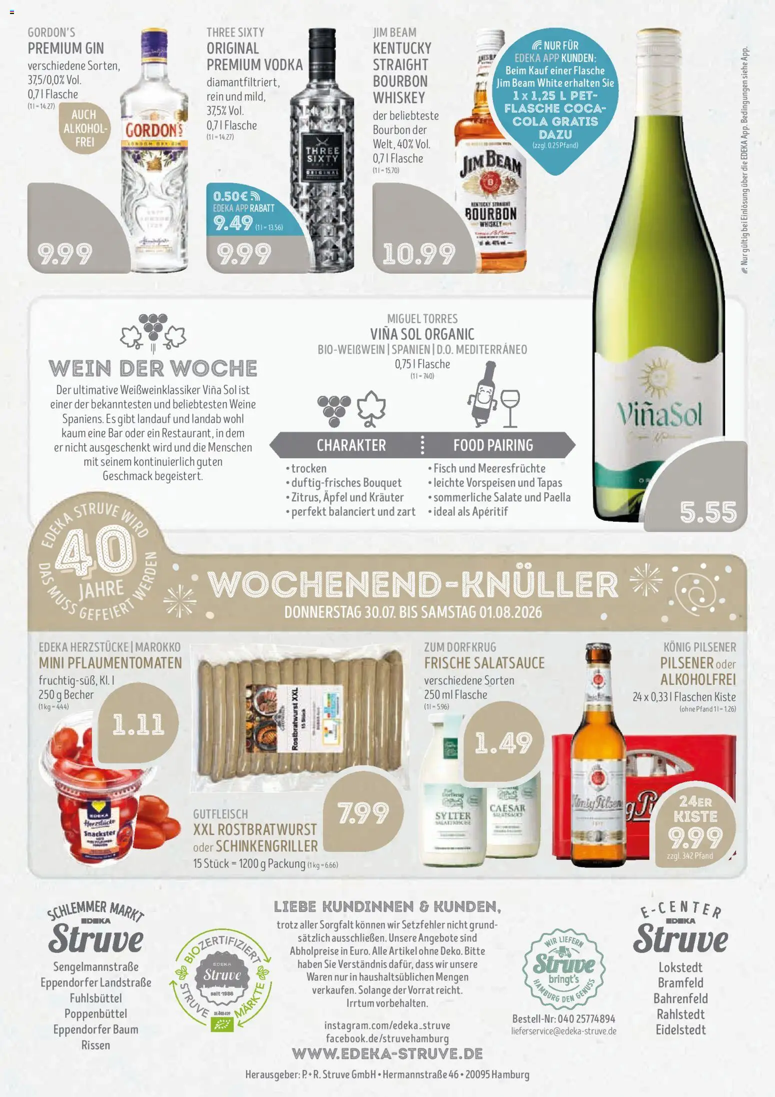 Edeka Struve Prospekt – gültig ab 27.07.2026 | Seite: 16 | Produkte: Jim beam, Konig pilsener, Fisch, Meeresfrüchte