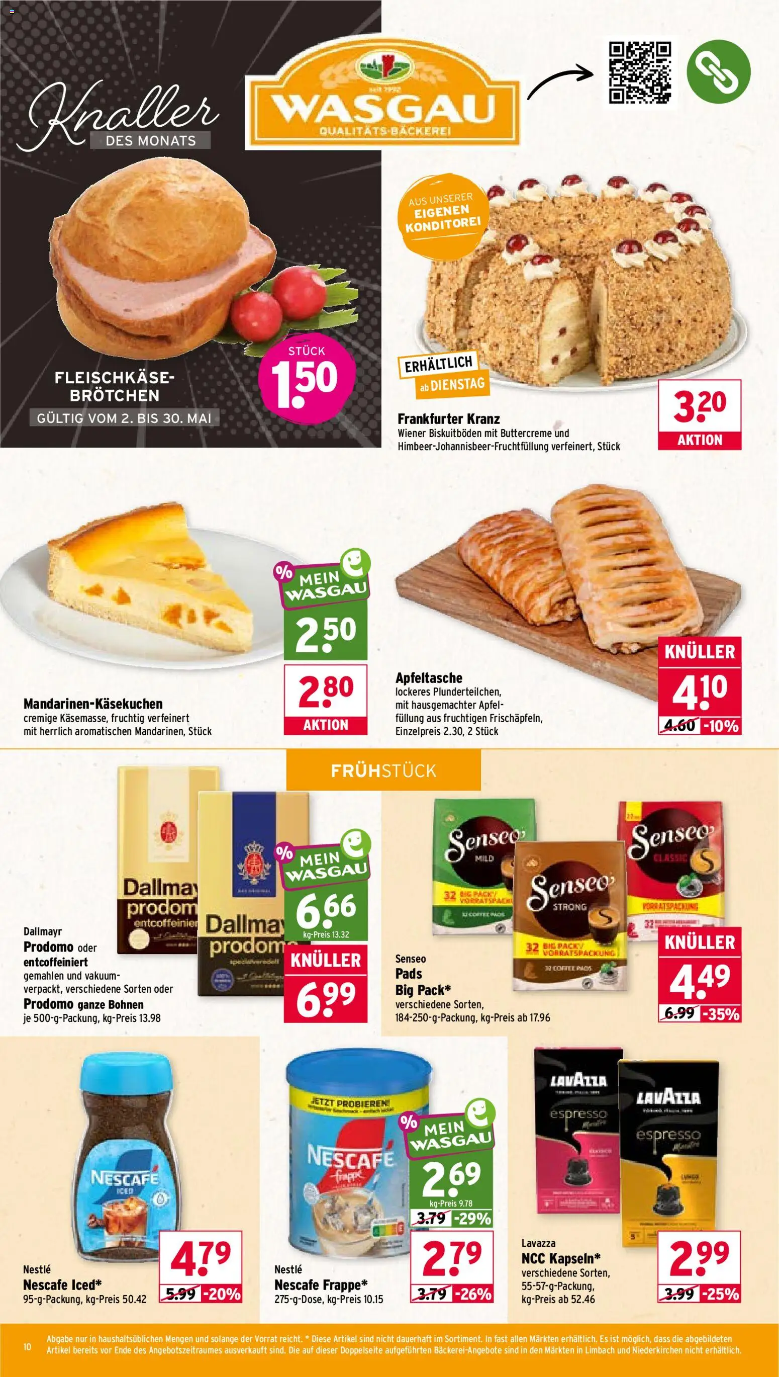 Wasgau Prospekt – gültig ab 26.05.2026 | Seite: 10 | Produkte: Lavazza, Nescafe, Bäckerei, Äpfel