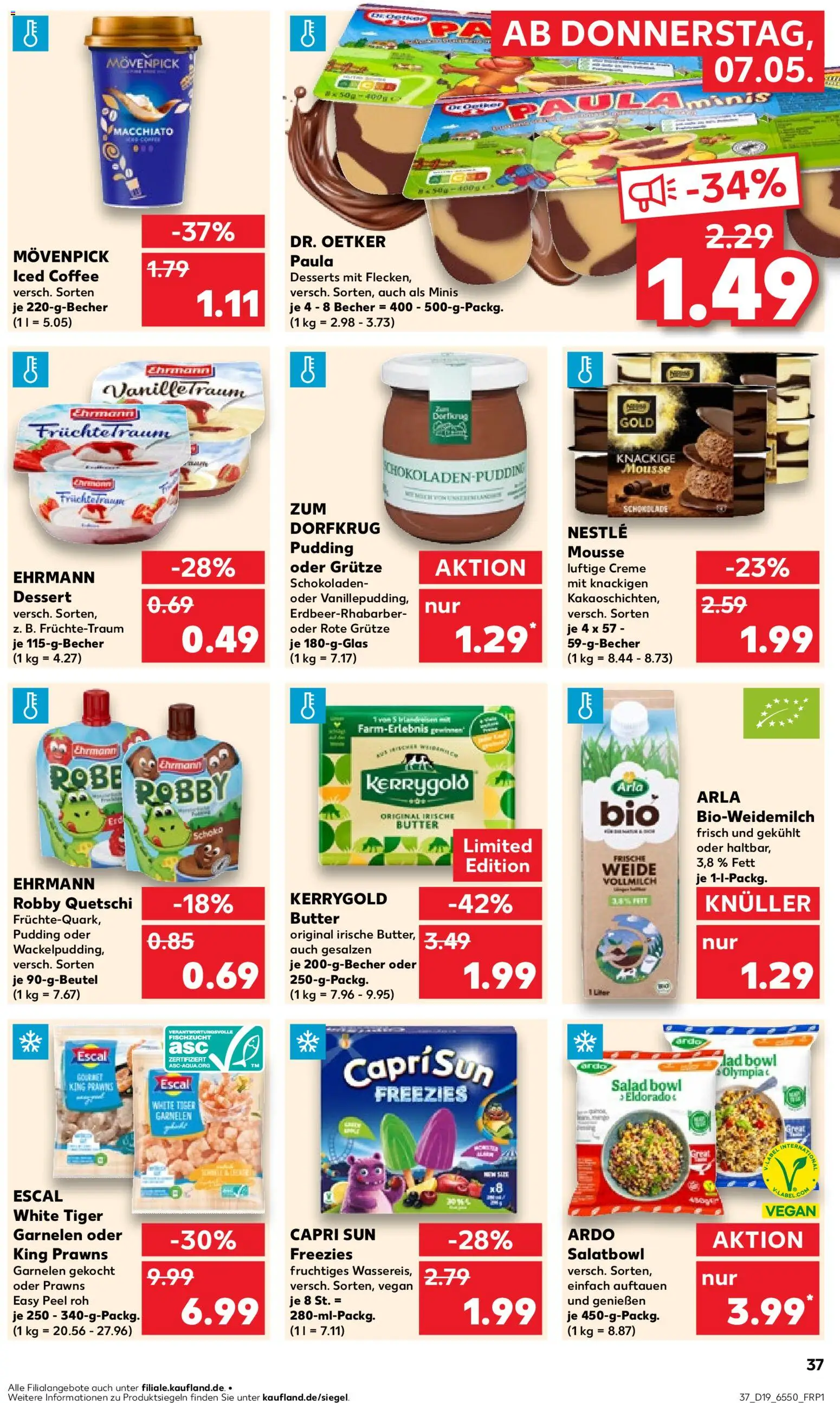 Kaufland Prospekt Hamburg	 – gültig ab 07.05.2026 | Seite: 37 | Produkte: Butter, Garnelen, Pudding, Tiger garnelen