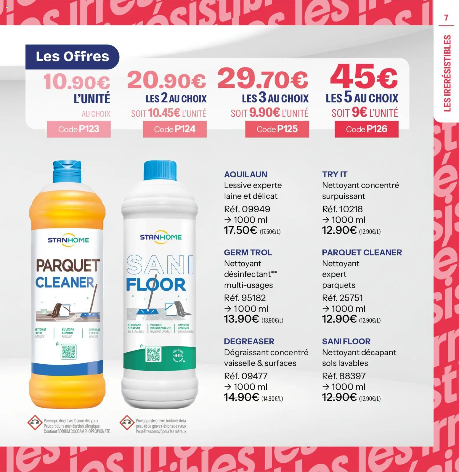 {H1} | Page: 7 | Produits: Vaisselle, Parquet, Dégraissant, Lessive