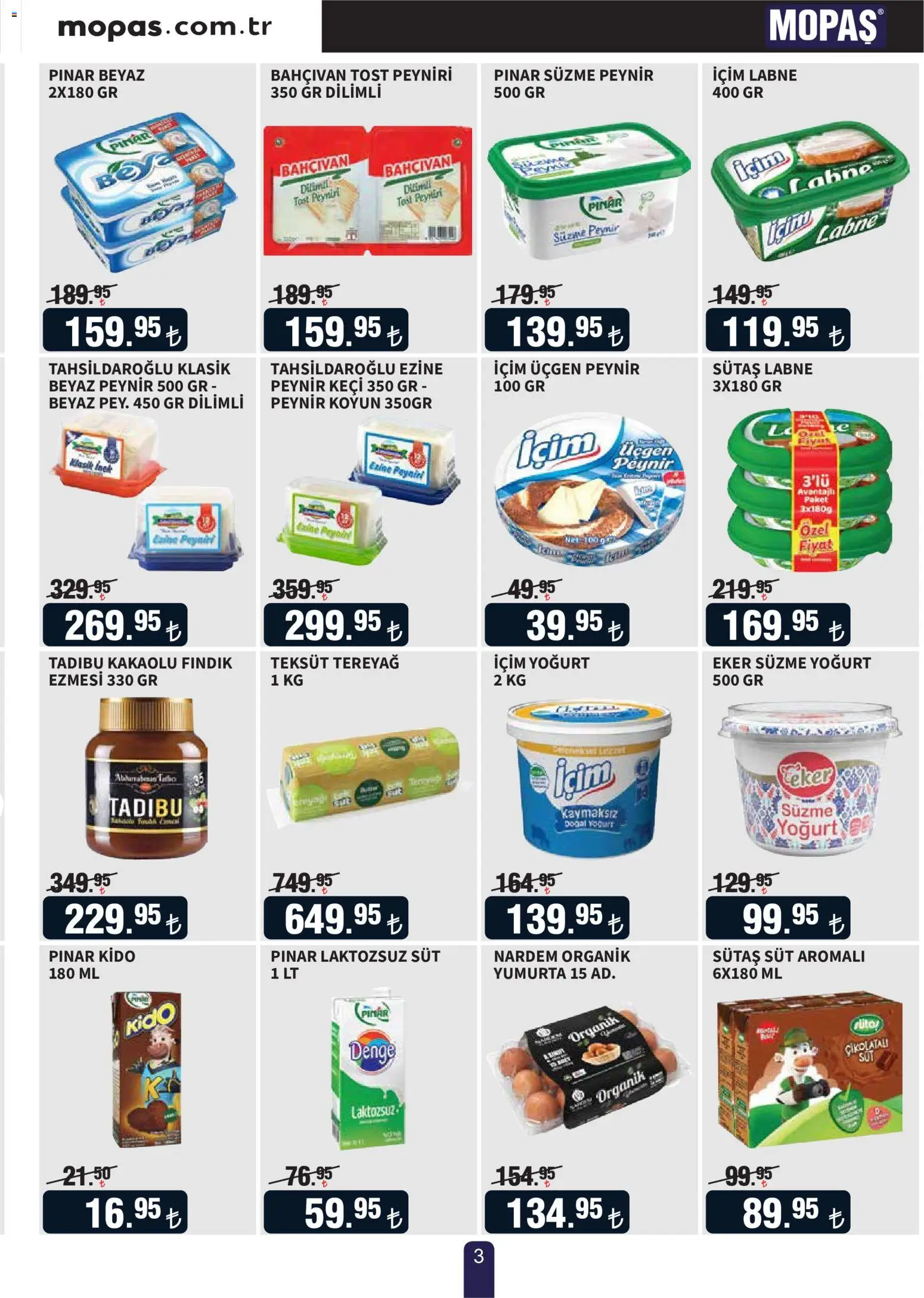 Mopaş Katalog - 10 Eylül 2026 tarihinden itibaren geçerlidir | Sayfa: 3 | Ürünler: Peynir, Yumurta, Fındık, Süzme peynir