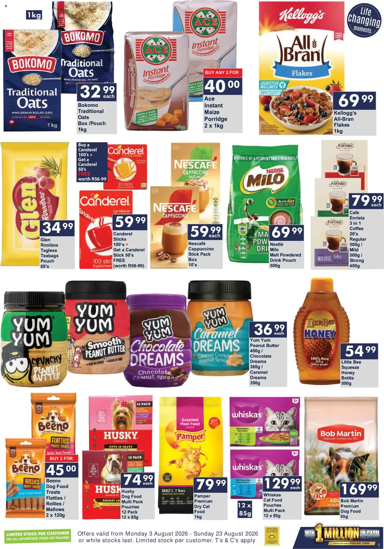 New President Hyper catalogue – valid from 03/08/2026 | Page: 5 | Products: Porridge, Butter, Oats, Cat food