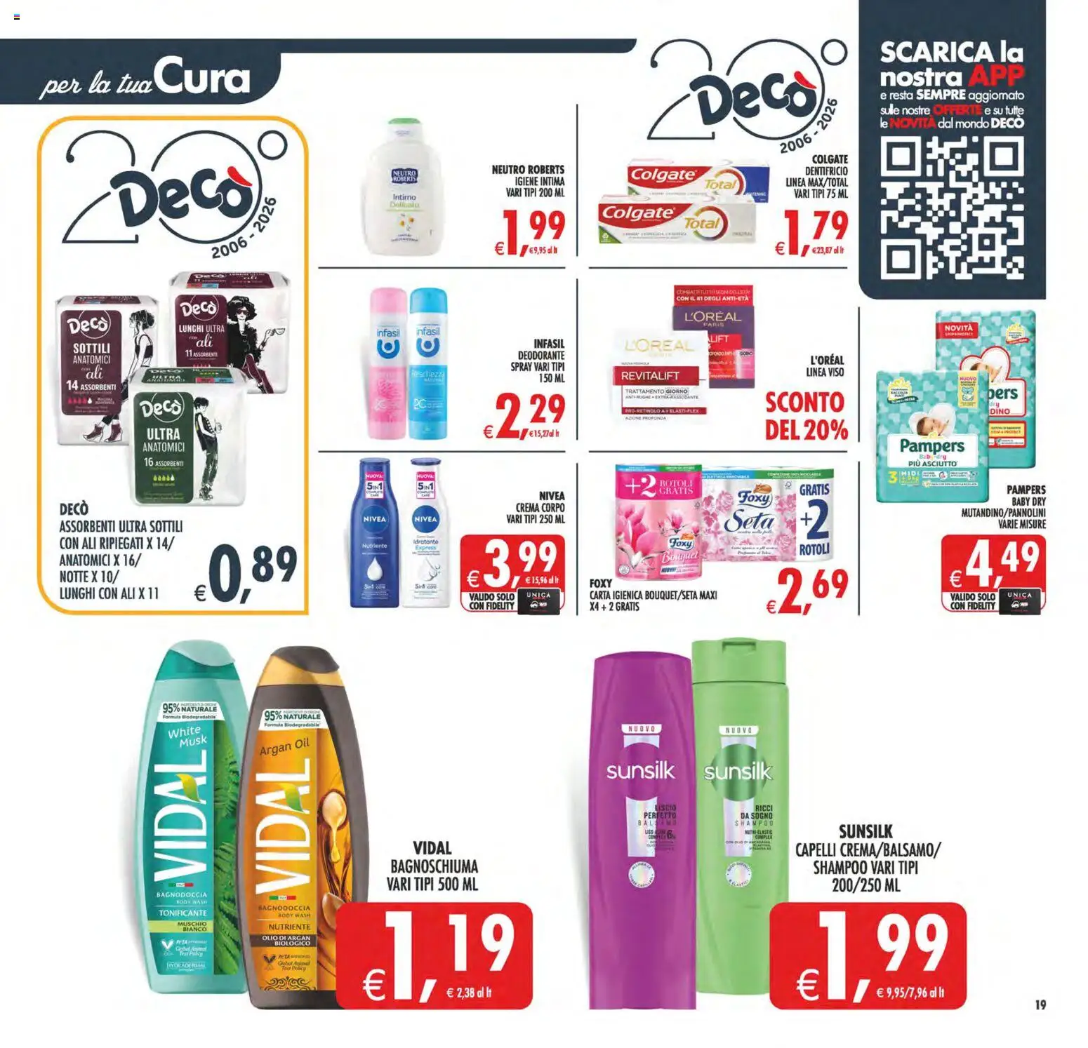 Volantino Decò del 08.05.2026 | Pagina: 23 | Prodotti: Shampoo, Crema, Carta igienica, Pampers