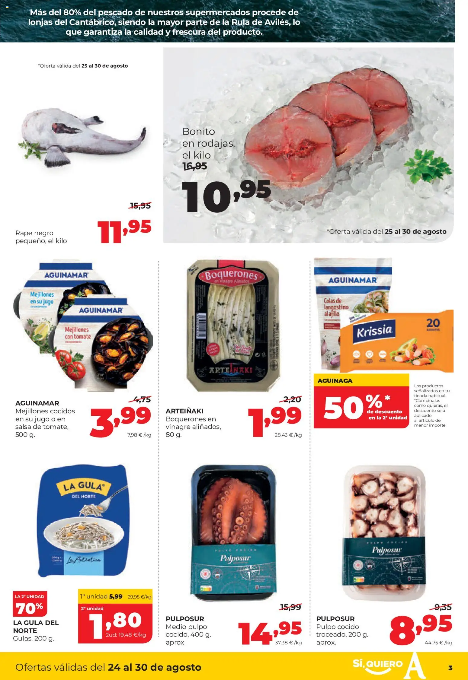 Alimerka folleto │ válido desde el 24/08/2026 | Página: 3 | Productos: Tomate, Jugo, Pescado, Vinagre