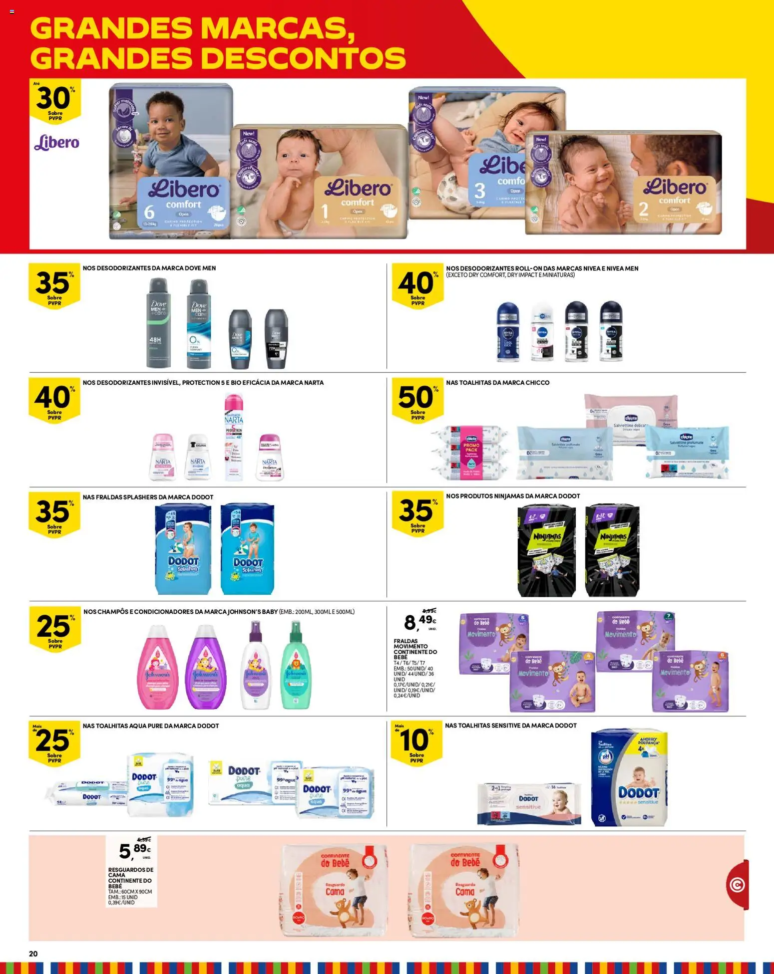 Continente Madeira │ válido de 11/08/2026 | Página: 20 | Produtos: Agua, Fraldas, Cama