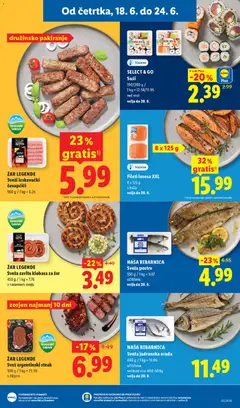 Lidl katalog akcije – veljaven od 18.06.2026 | Stran: 3 | Izdelki: Čevapčiči, Postrv, Suši, Orada