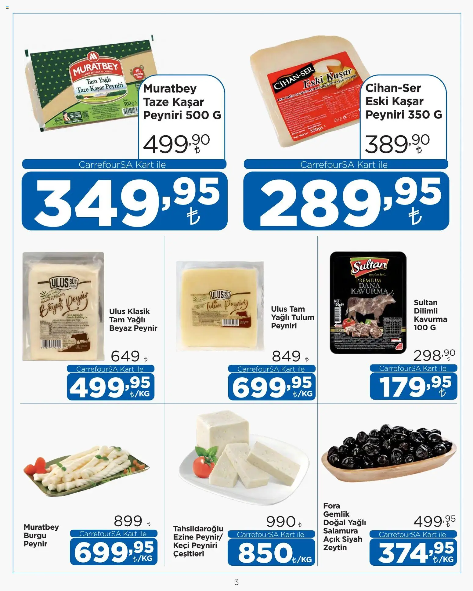 CarrefourSA Katalog - 19 Eylül 2026 tarihinden itibaren geçerlidir | Sayfa: 3 | Ürünler: Keçi peyniri, Süt, Peynir, Zeytin