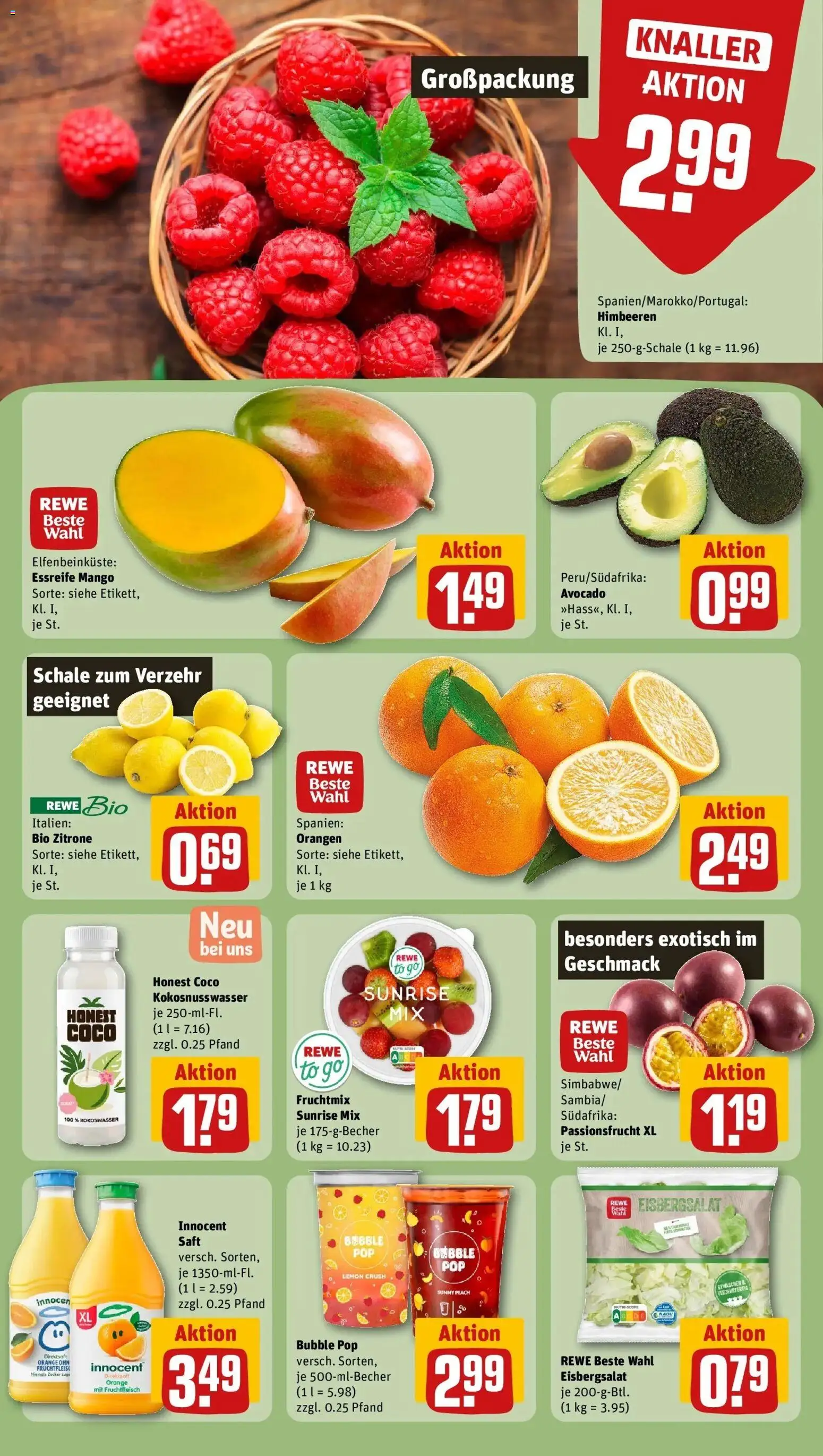 Rewe Prospekt Bamberg	 – gültig ab 27.04.2026 | Seite: 6 | Produkte: Himbeeren, Avocado, Zitrone, Mango