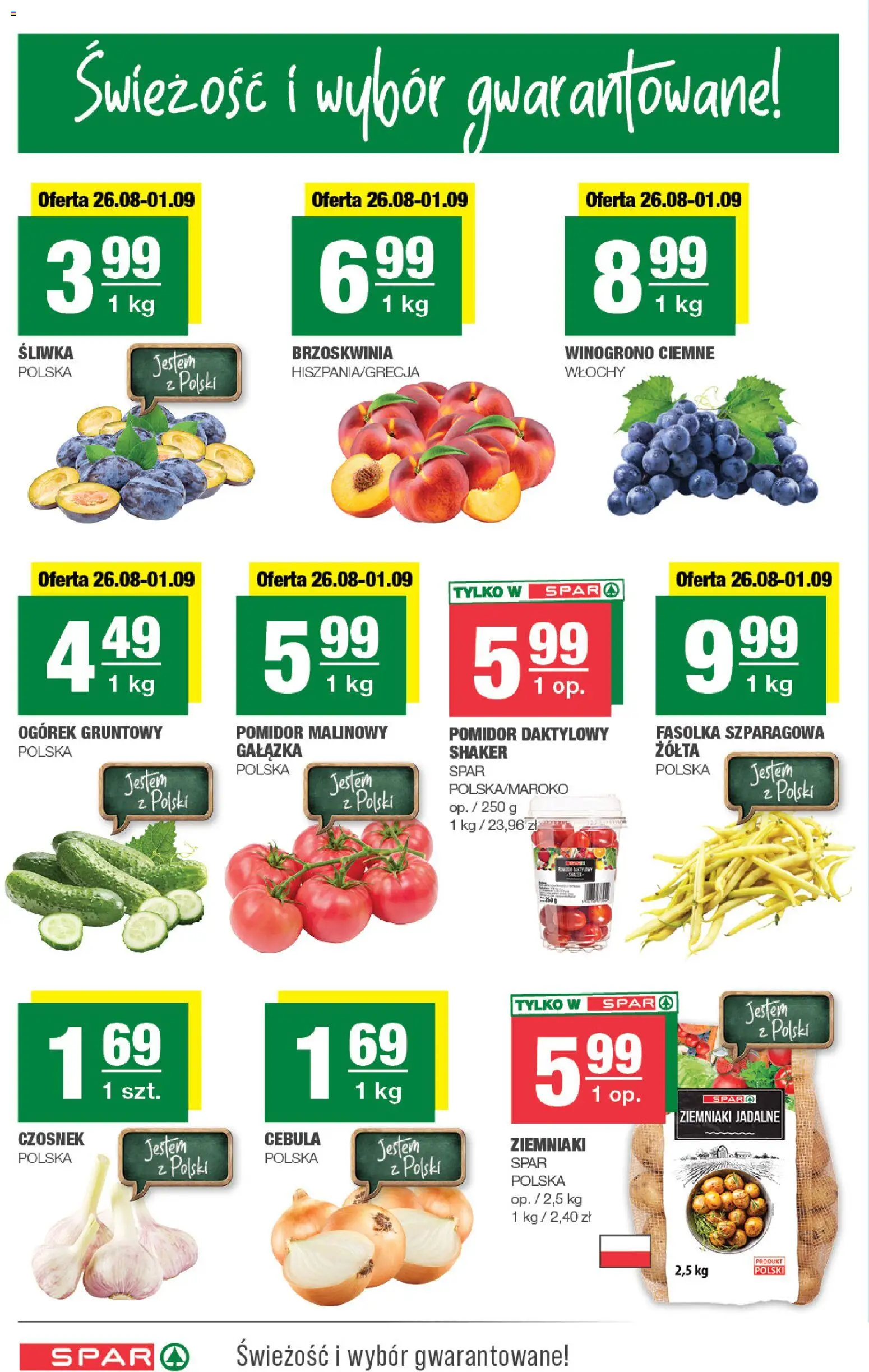 Spar gazetka od 26.08.2026 | Strona: 2 | Produkty: Czosnek, Pomidor malinowy, Winogrono, Ziemniaki