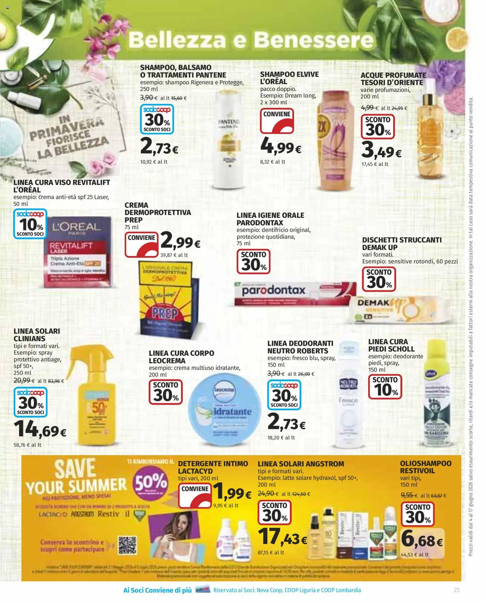Volantino Ipercoop del 04.06.2026 | Pagina: 25 | Prodotti: Shampoo, Balsamo, Detergente intimo, Intimo