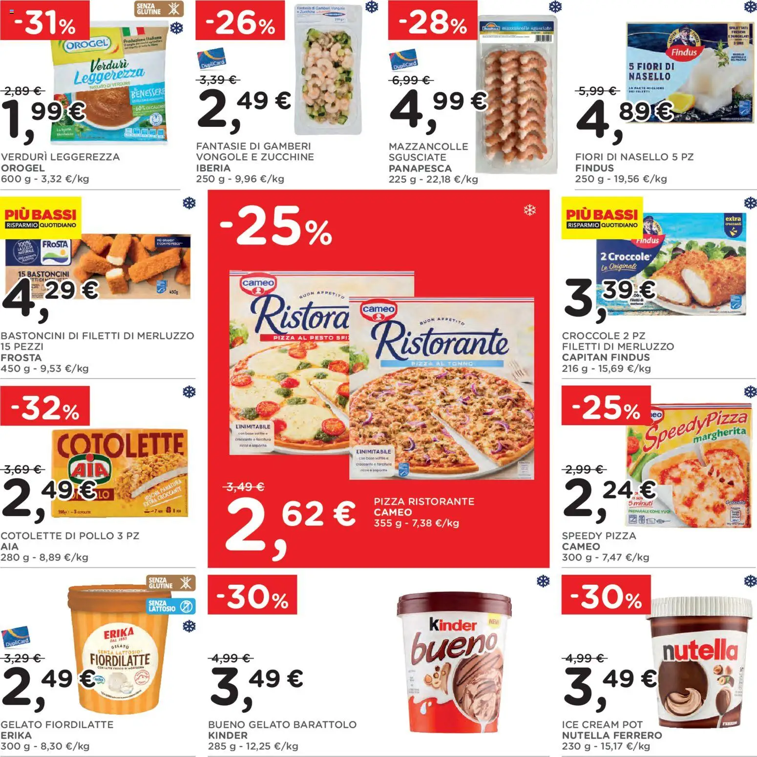 Volantino Poli del 28/10/2026 | Pagina: 25 | Prodotti: Pizza, Mazzancolle, Fiori, Zucchine