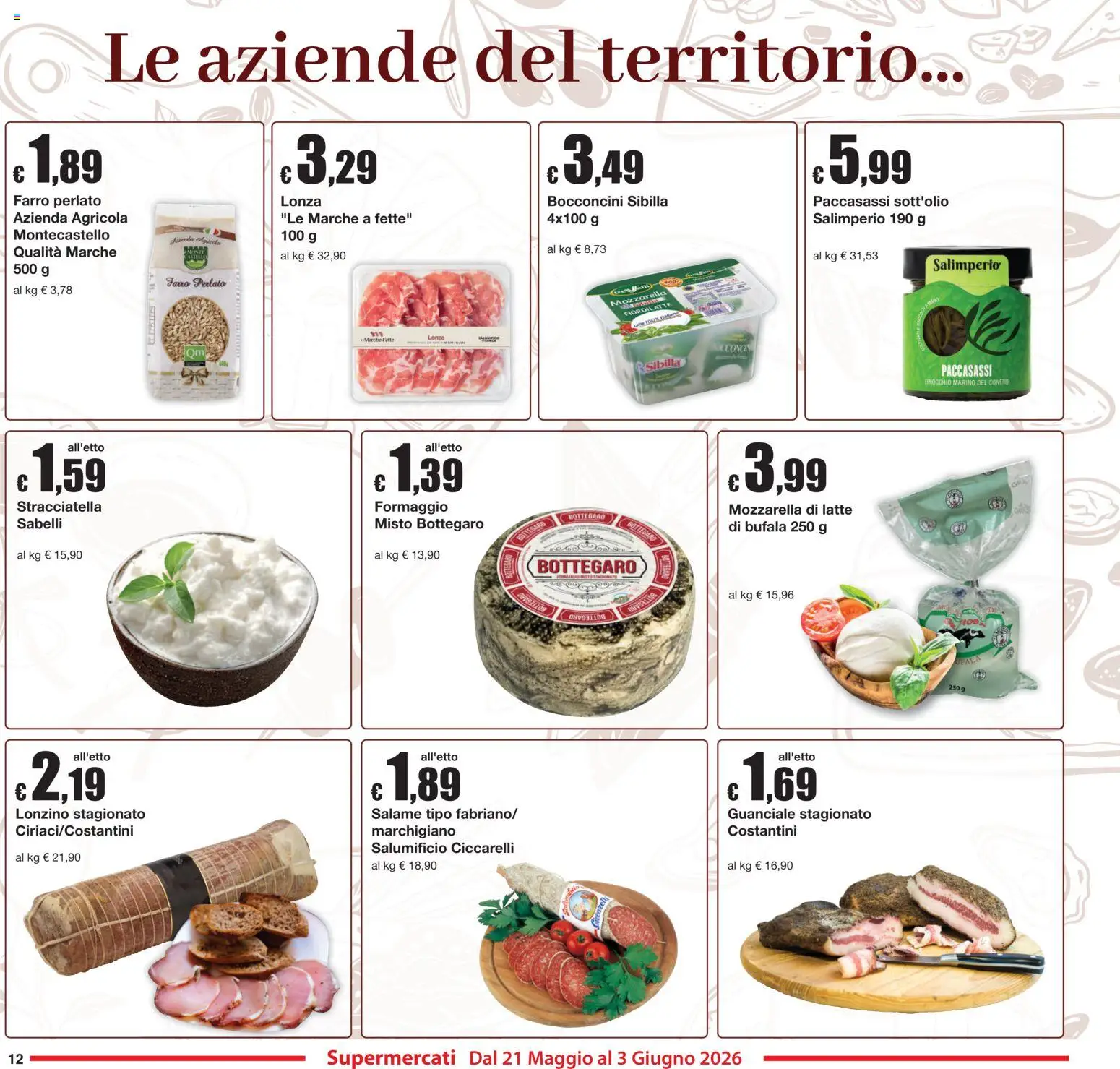 Volantino Sì con Te del 21.05.2026 | Pagina: 12 | Prodotti: Salame, Latte, Stracciatella, Farro