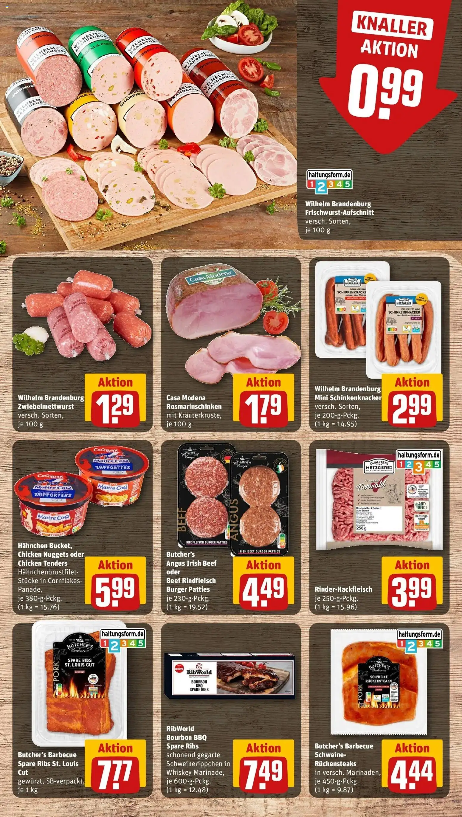 Rewe Prospekt Gießen – gültig ab 06.07.2026 | Seite: 6 | Produkte: Hahnchen, Spare ribs, Rindfleisch, Bourbon