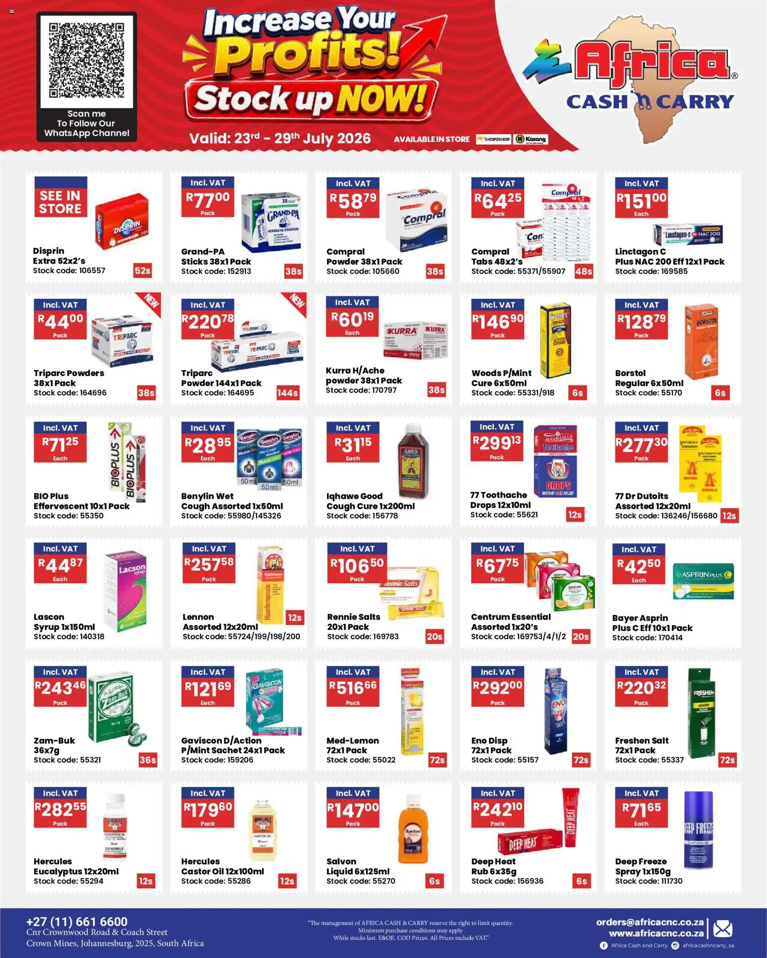 New Africa Cash & Carry catalogue – valid from 23/07/2026 | Page: 10 | Products: Oil, Powder, Stock, Salt