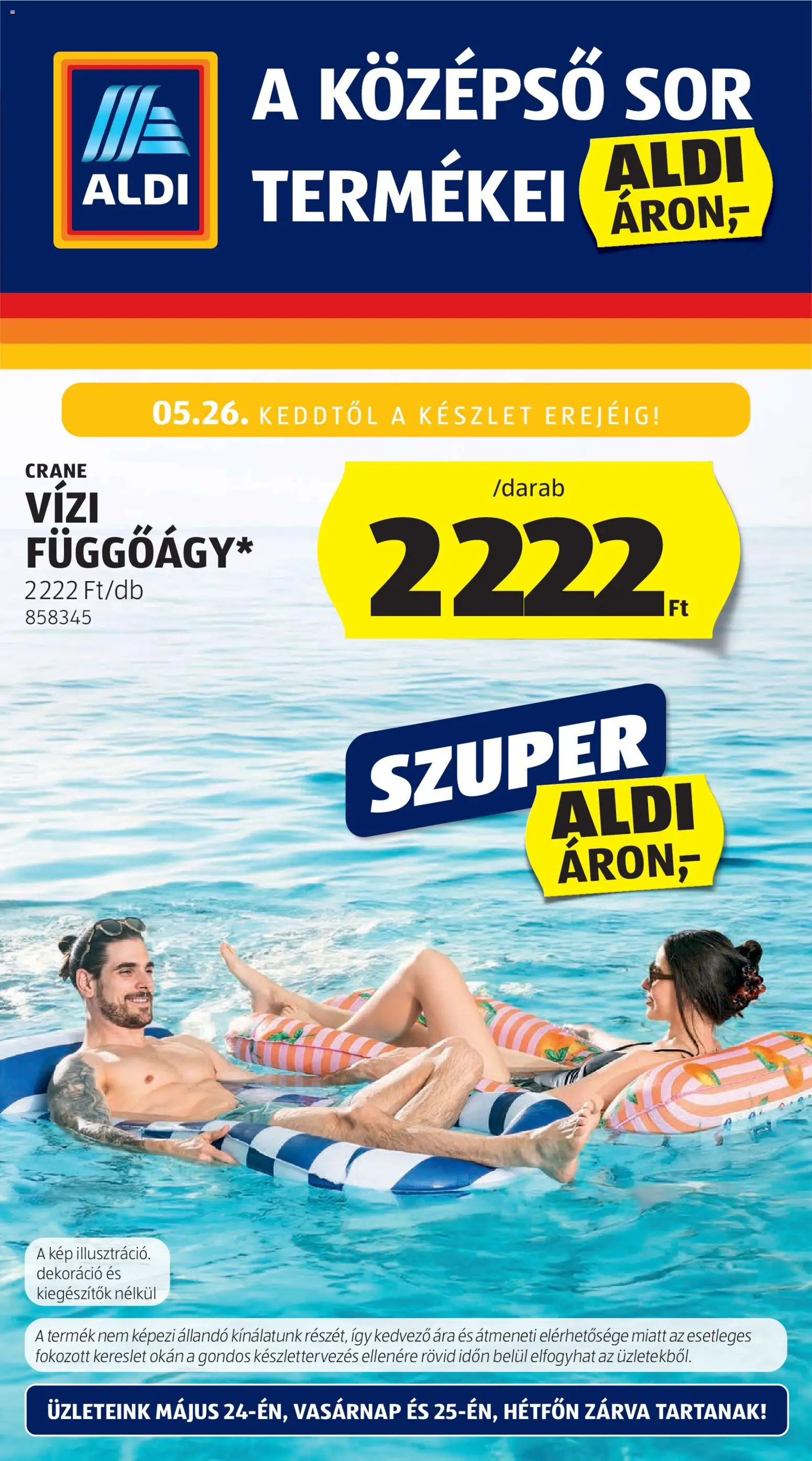Aldi akciós ujság - amely érvényes a következő dátumtól: 21.05.2026 | Oldal: 1 | Termékek: Sör, Dekoráció