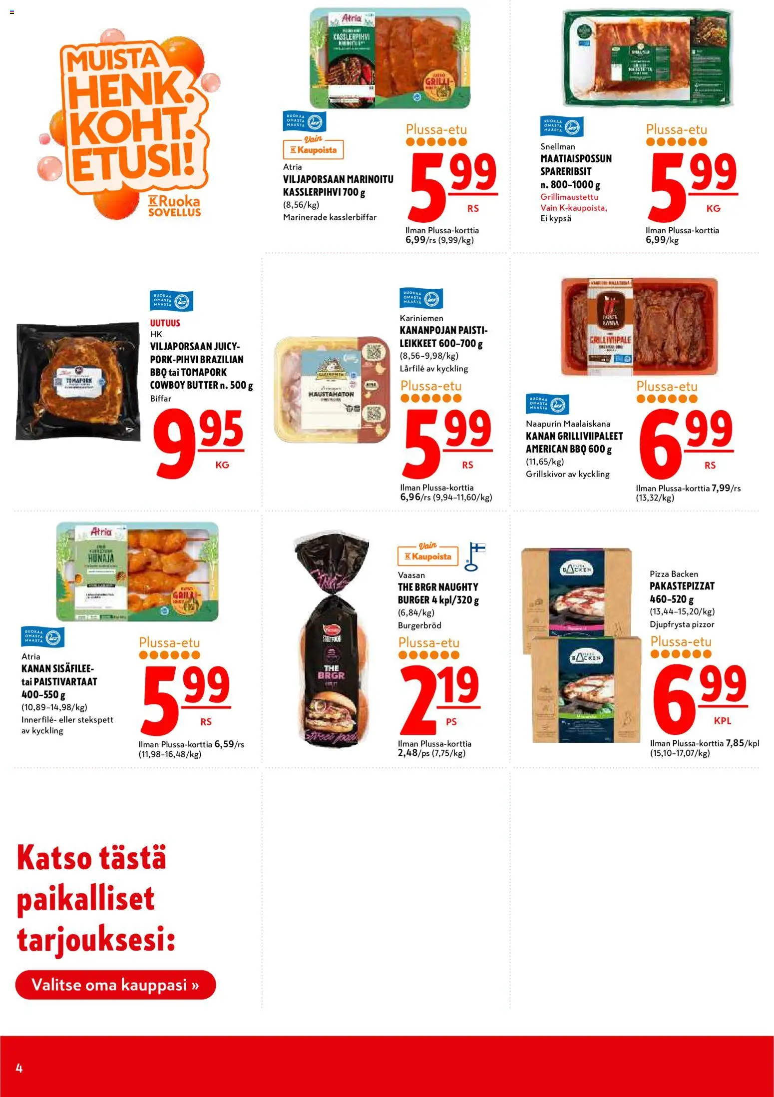 K-Citymarket tarjoukset – voimassa 11.06.2026 alkaen | Sivu: 4 | Tuotteet: Pizza, Hunaja