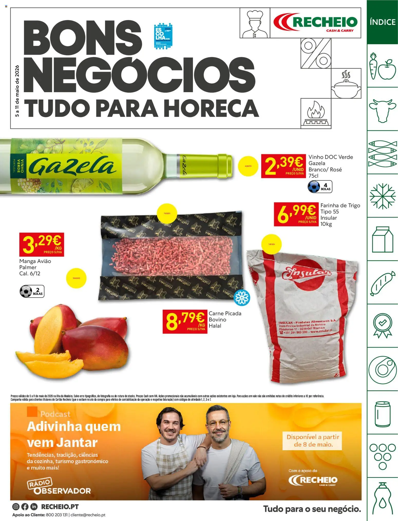 Recheio Horeca Madeira │ válido de 05.05.2026 | Página: 1 | Produtos: Rádio, Farinha de trigo, Vinho, Carne