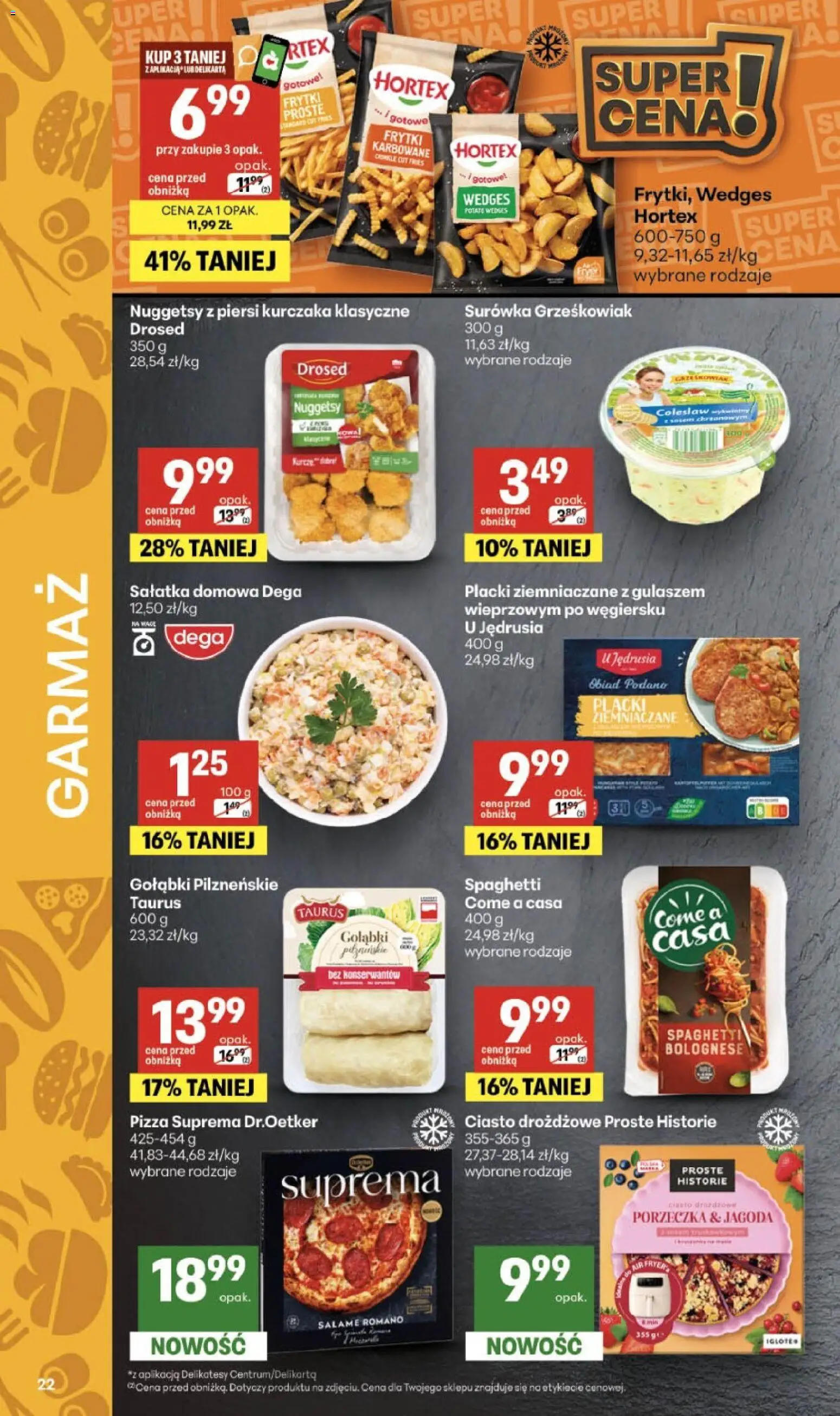 Delikatesy Centrum gazetka od 22.10.2026 | Strona: 22 | Produkty: Gołąbki, Placki ziemniaczane, Delikatesy, Nuggetsy