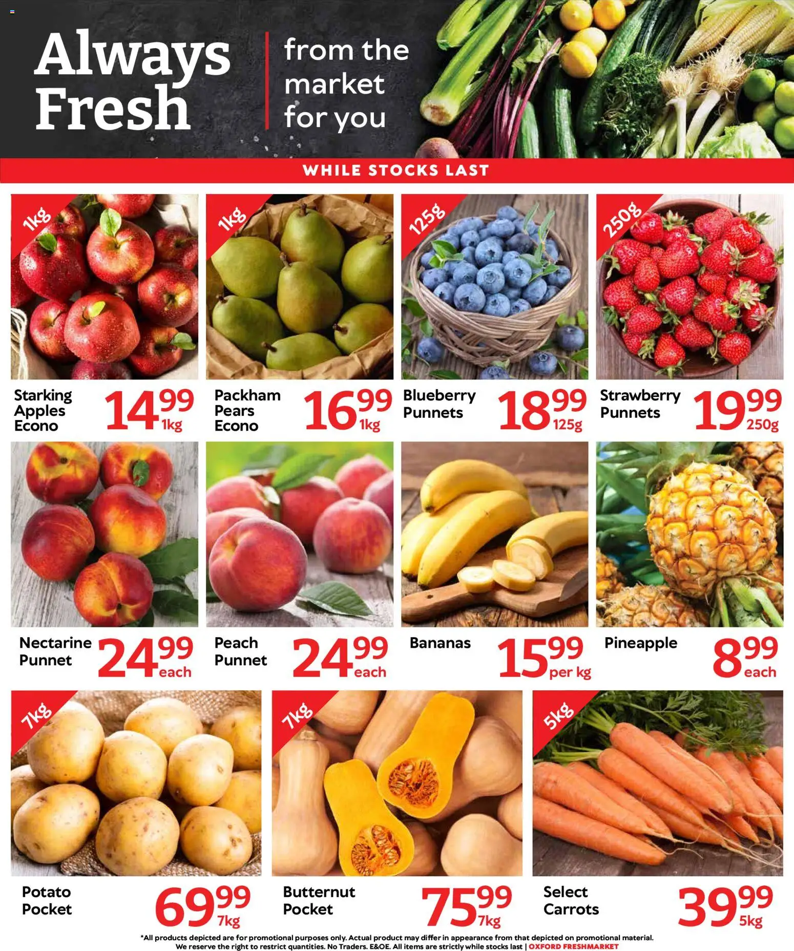 New Oxford Freshmarket catalogue – valid from 14/10/2026 | Page: 3 | Products: Pears, Apples, Bananas, Pineapple