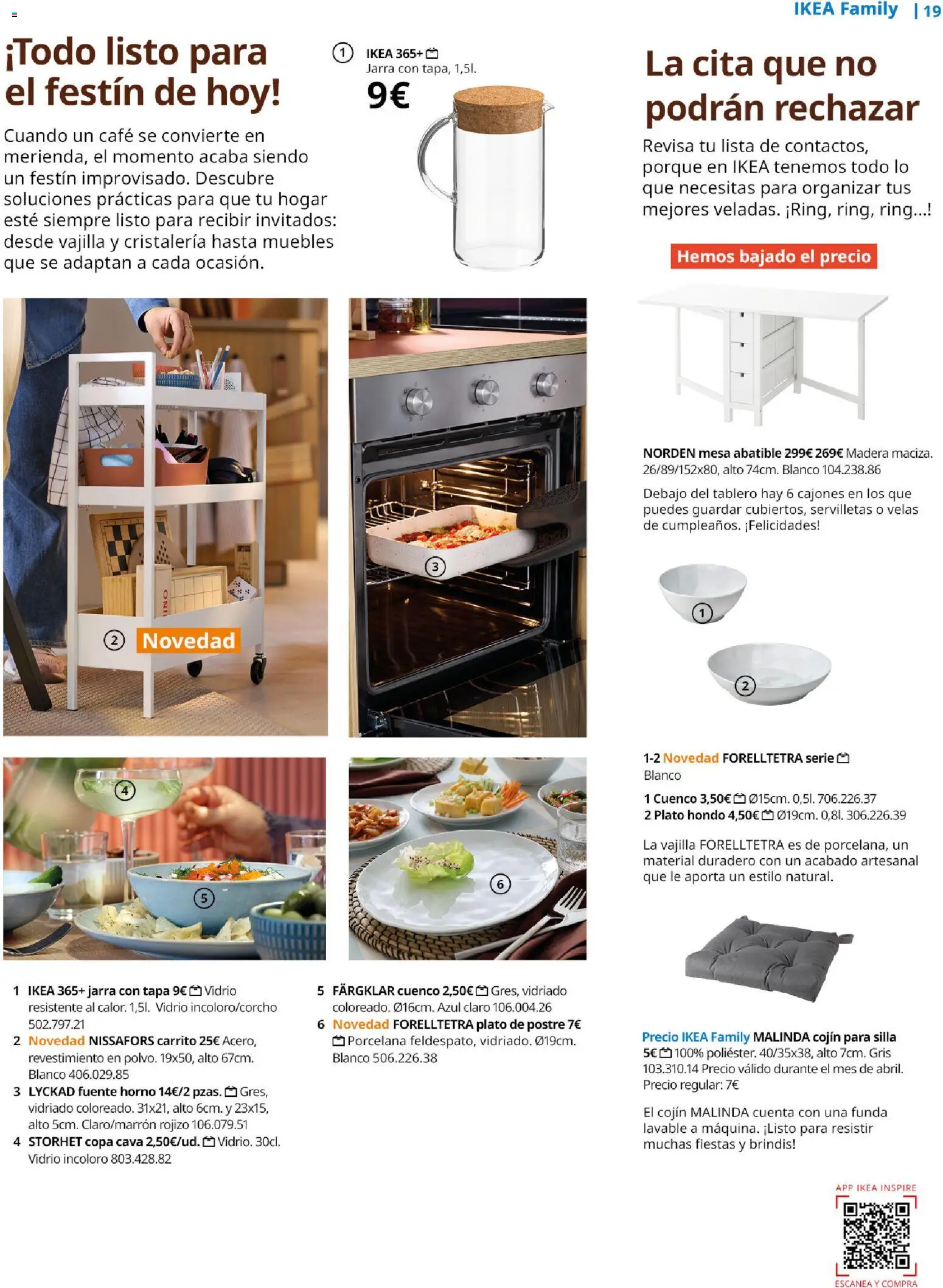 Catálogo IKEA Family │ válido desde el 01.04.2026 | Página: 19 | Productos: Café, Horno, Mesa, Jarra con tapa