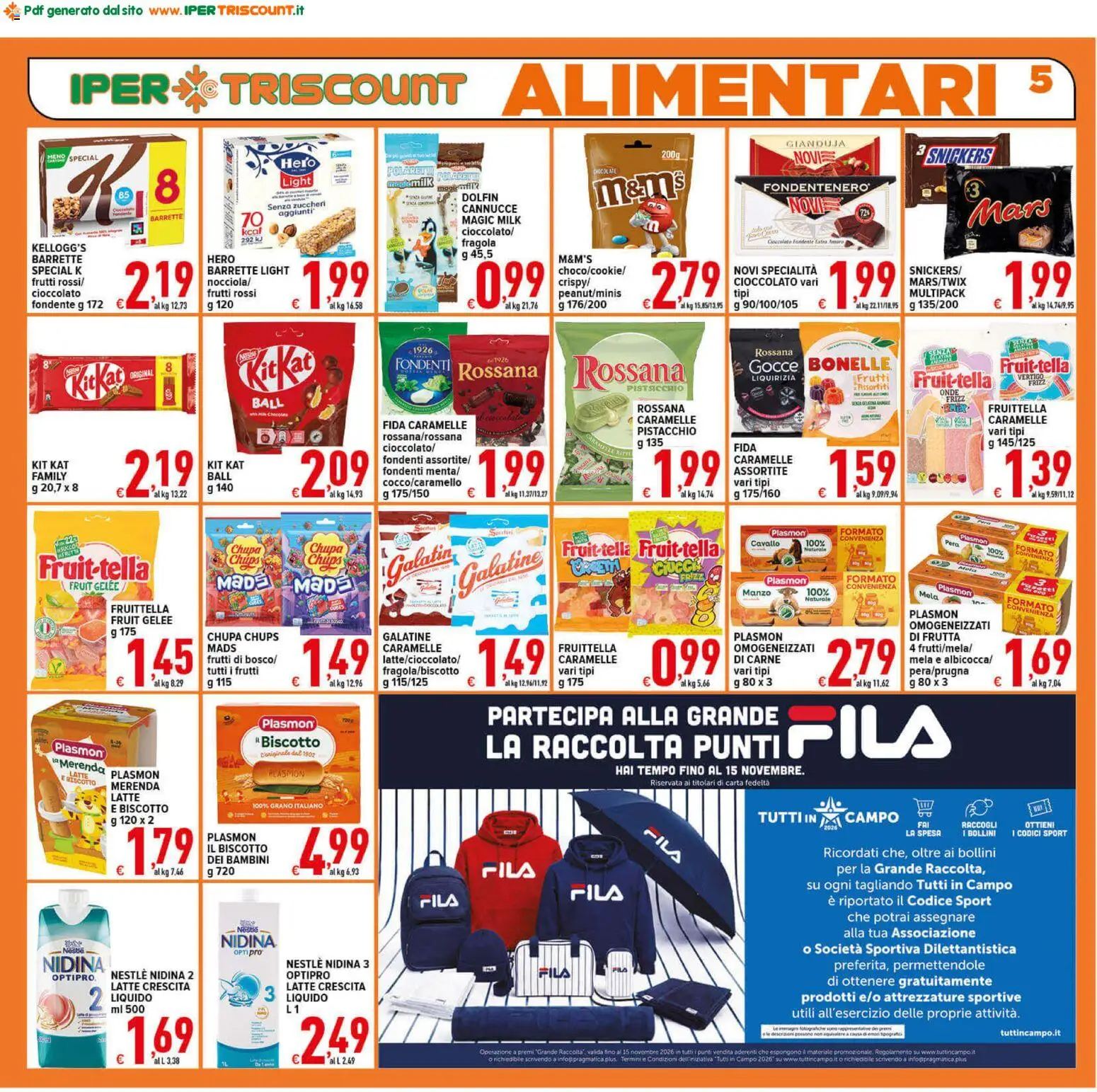 Volantino Ipertriscount del 02/09/2026 | Pagina: 5 | Prodotti: Cioccolato, Caramelle, Pera, Carne