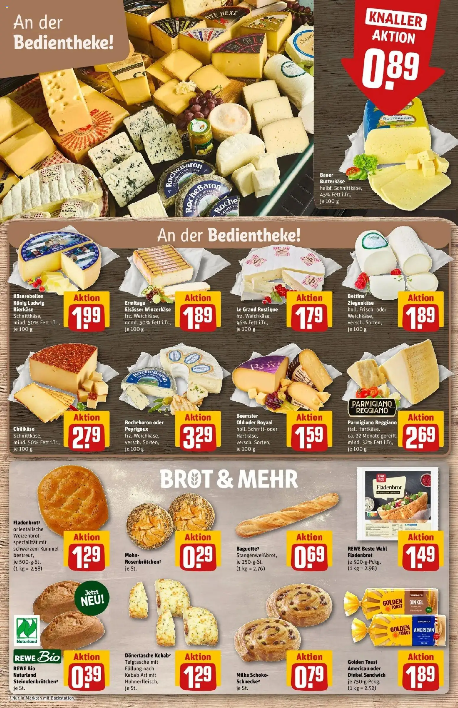 REWE Prospekt ab 03.08.2026 zum Blättern » Angebote | Seite: 11 | Produkte: Toast, Ziegenkäse, Milka, Brot