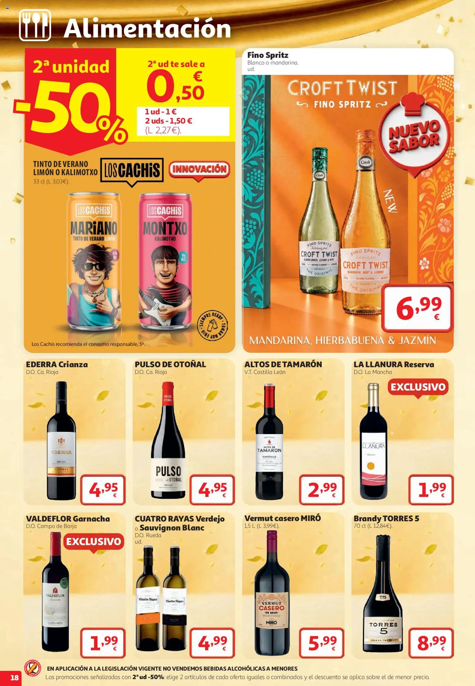 Alcampo HG Nacional │ válido desde el 22/10/2026 | Página: 18 | Productos: Limón, Té, Brandy, Bebidas