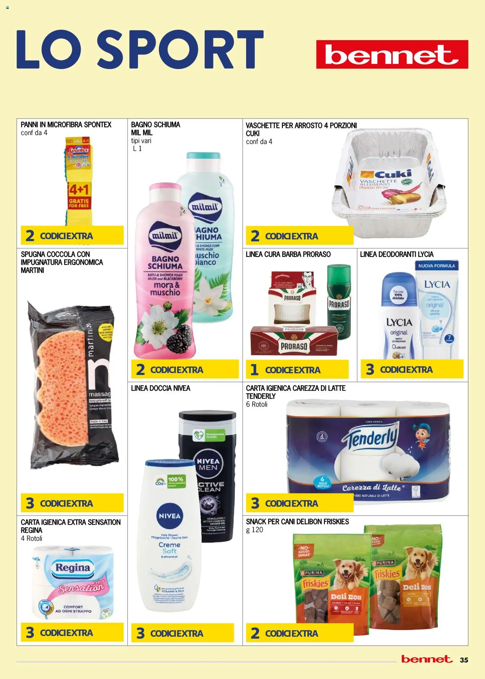 Volantino bennet del 07.05.2026 | Pagina: 35 | Prodotti: Spugna, Carta igienica, Bagno, Vaschette