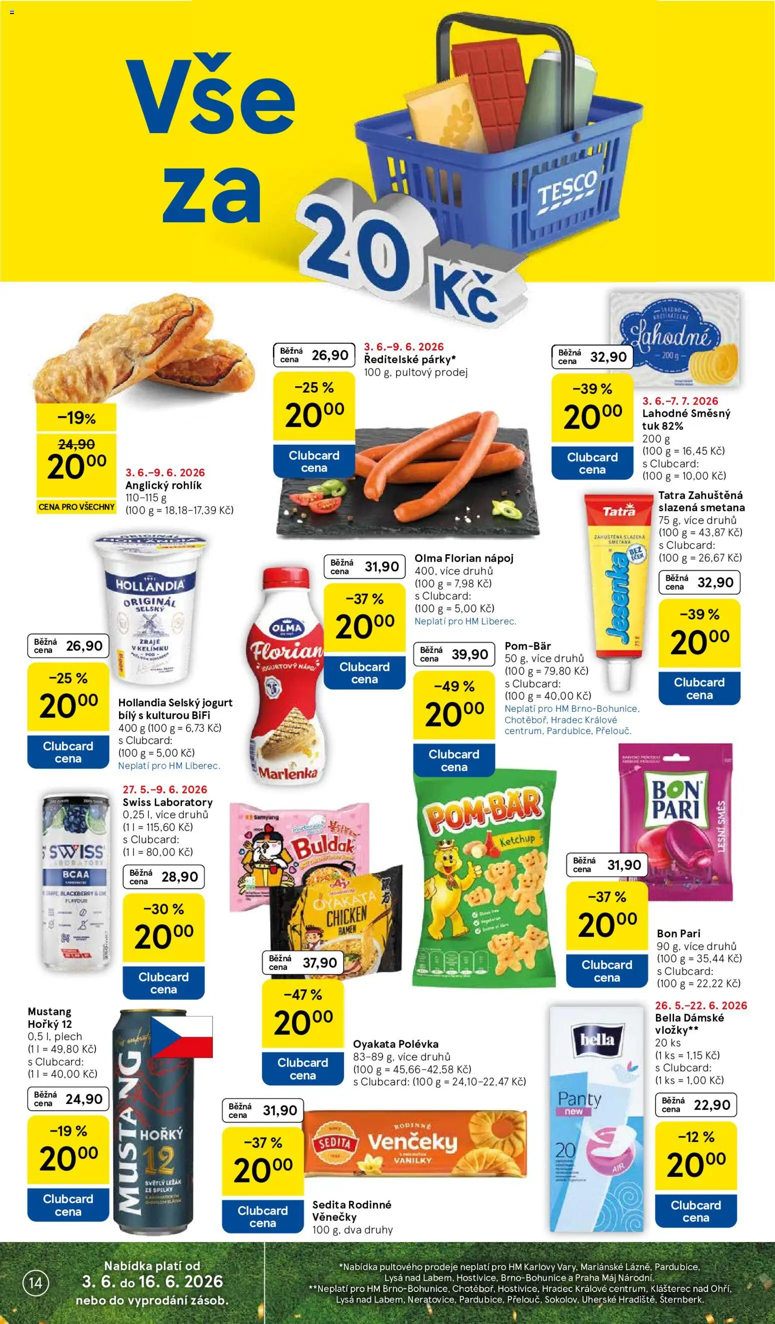Tesco leták - Hypermarket od 03.06.2026 | Strana: 14 | Produkty: Jogurt, Vložky, Jogurtový nápoj, Marlenka