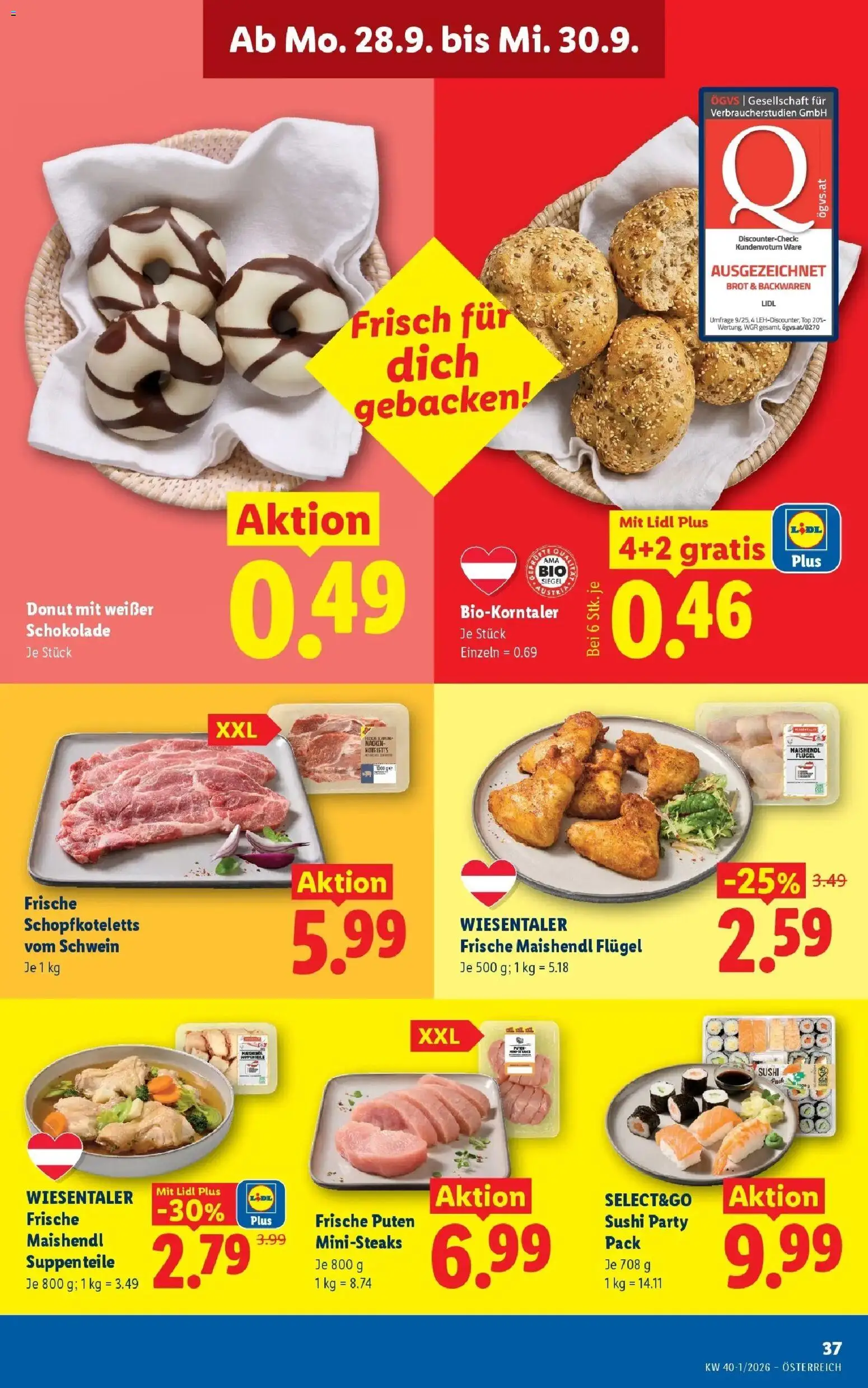 Lidl Flugblatt - Wien ab 24.09.2026 - Angebote ab donnerstag | Seite: 46 | Produkte: Nacken, Brot, Schokolade